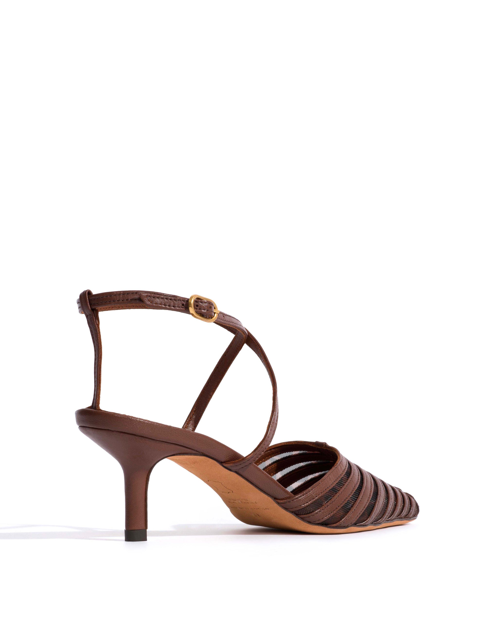 Schila mesh Shiny lamb & mesh Chocolate & leopard - Anonymous Copenhagen Heels
