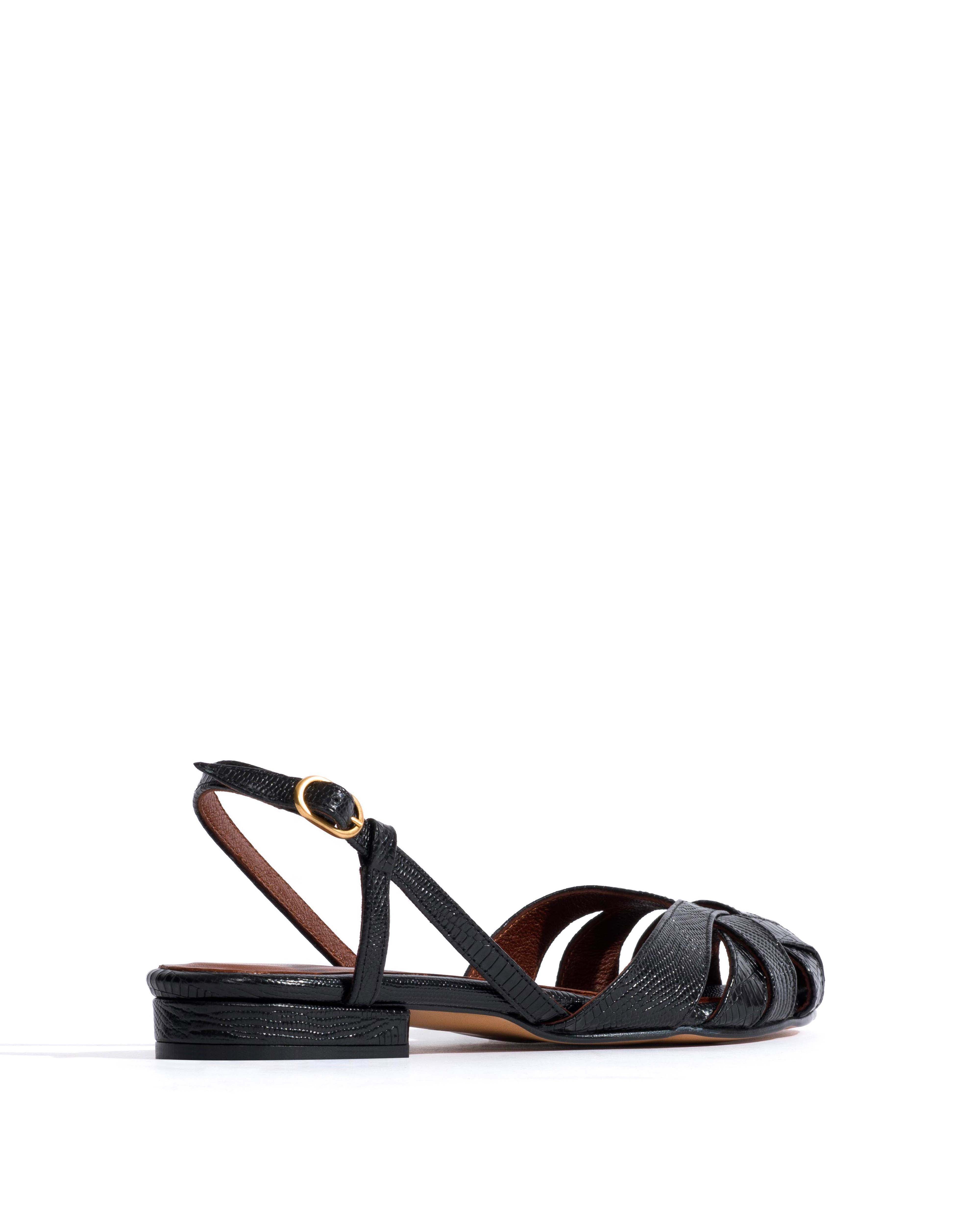 Banie 20 Calf lizard Black