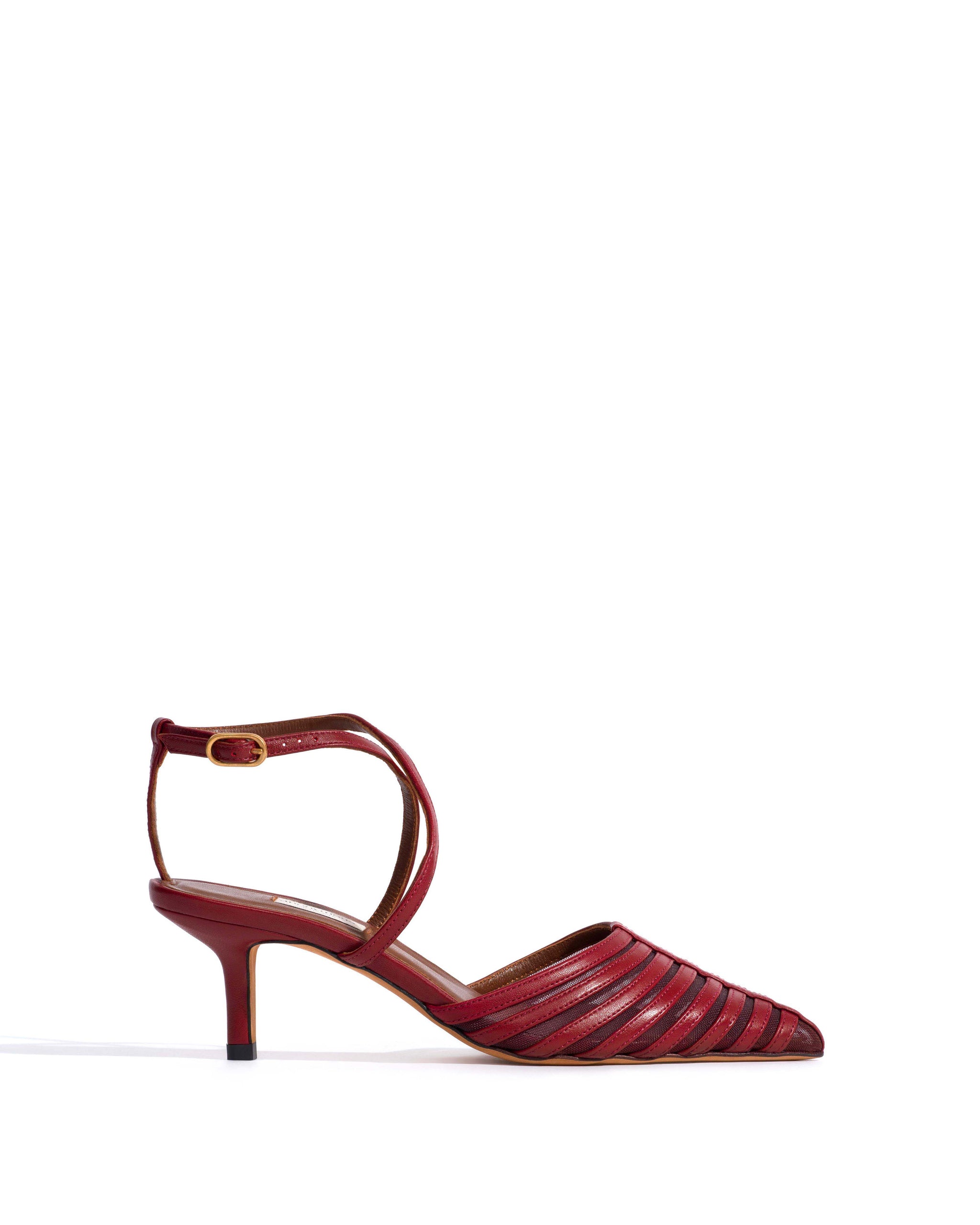 Schila mesh Shiny lamb & mesh Pomegranate - Anonymous Copenhagen Heels
