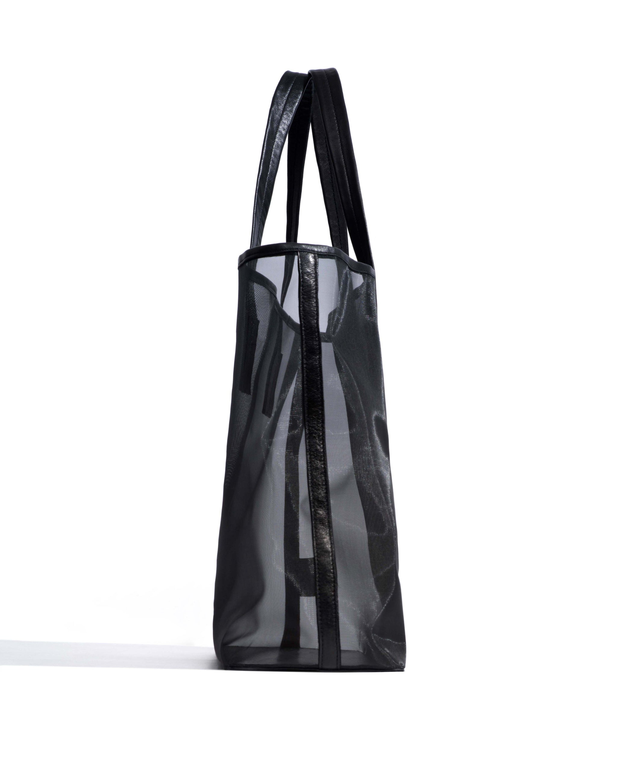 Ruba shopper mesh Shiny lamb & mesh Black - Anonymous Copenhagen Bags