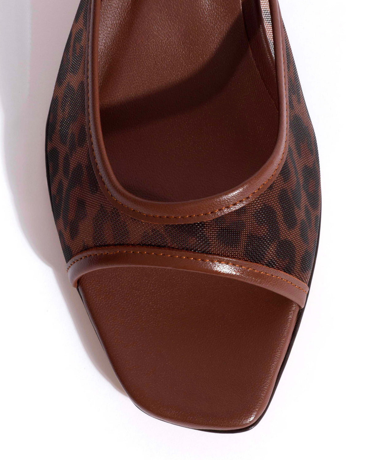 Mazy 55 mesh Shiny lamb & mesh Chocolate & leopard