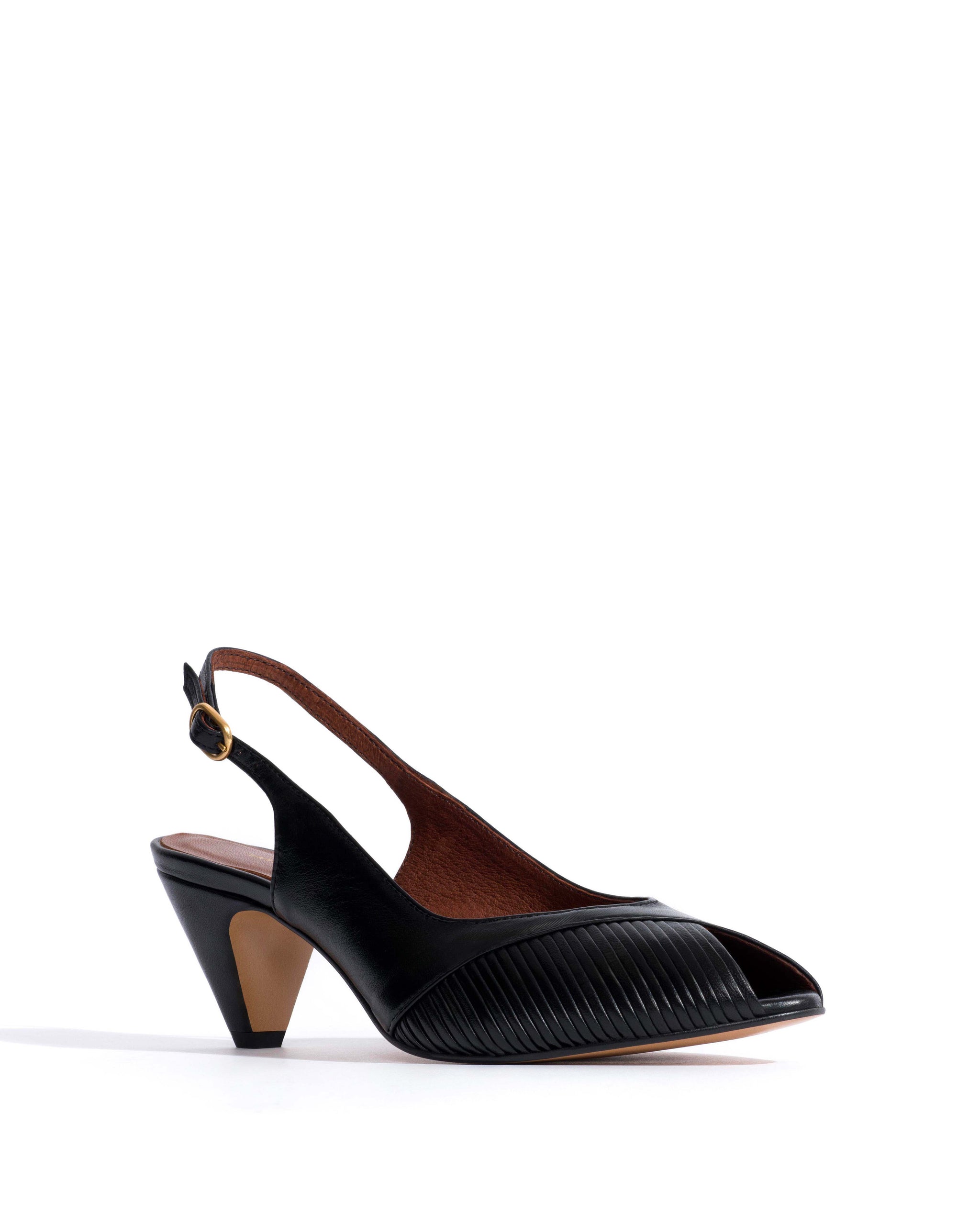 Cassandra 50 stiletto Shiny lamb Black