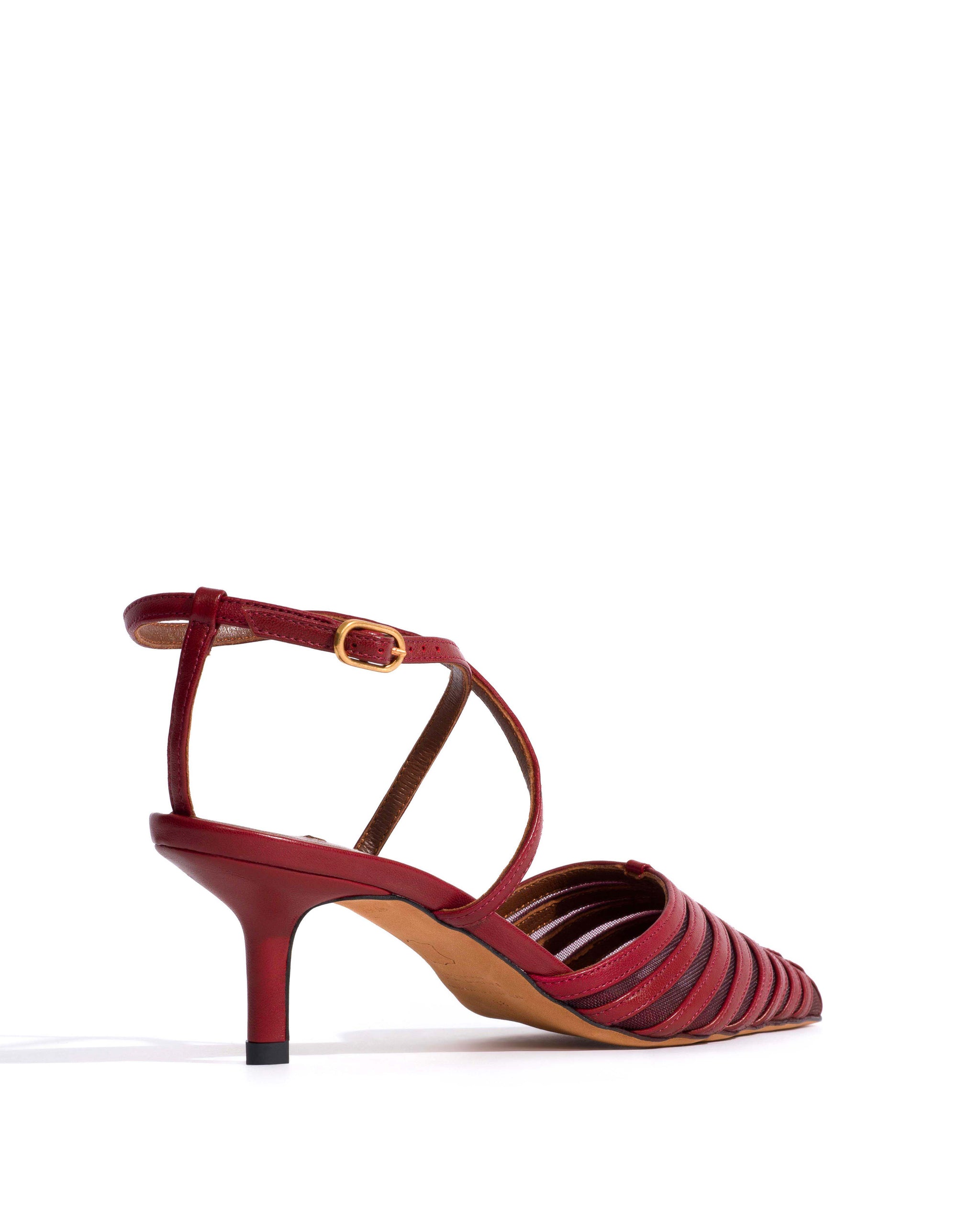 Schila mesh Shiny lamb & mesh Pomegranate - Anonymous Copenhagen Heels