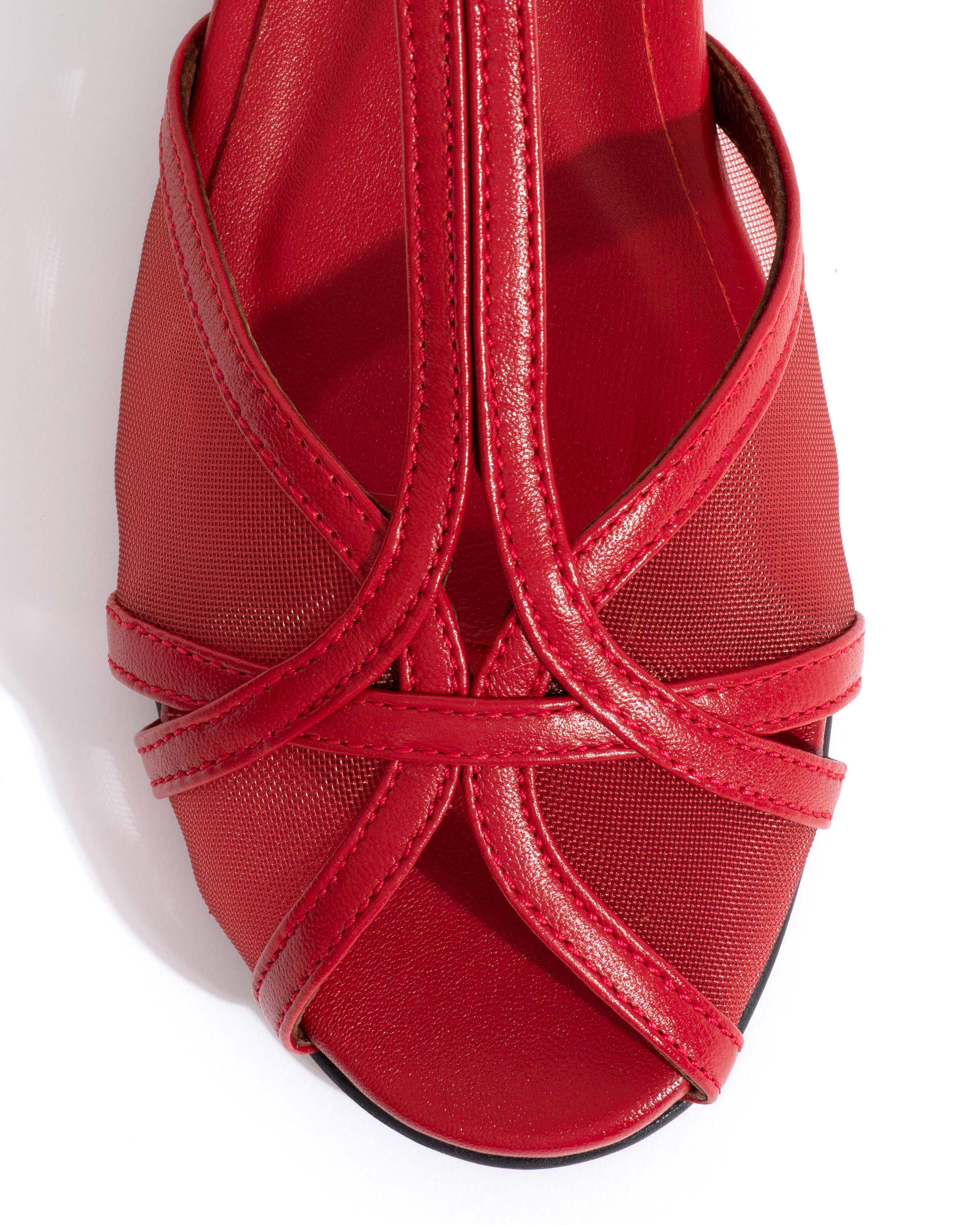 Therese 20 mesh Shiny lamb & mesh Ruby red