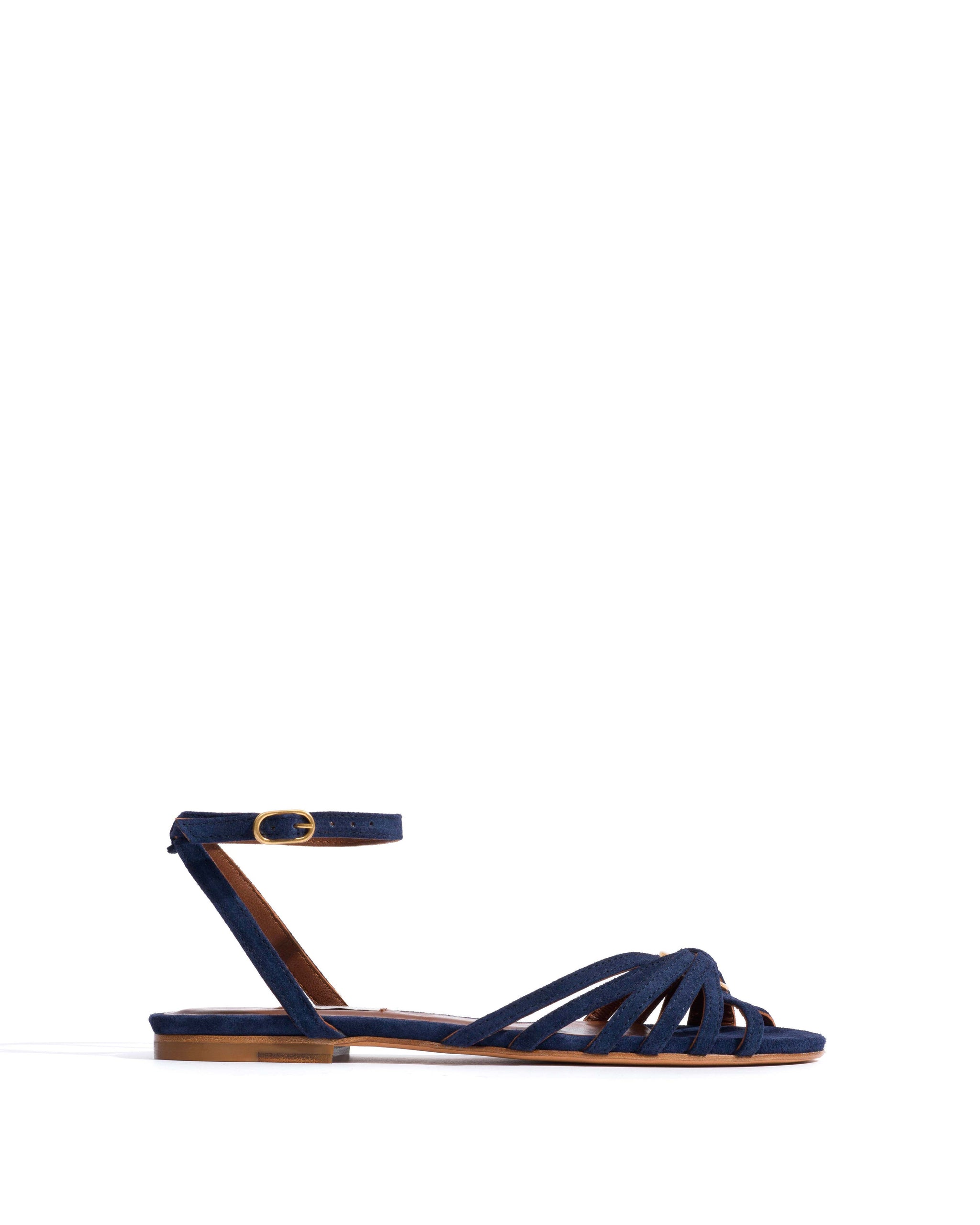 Lopes 10 Calf suede Ink blue - Anonymous Copenhagen Flat sandals