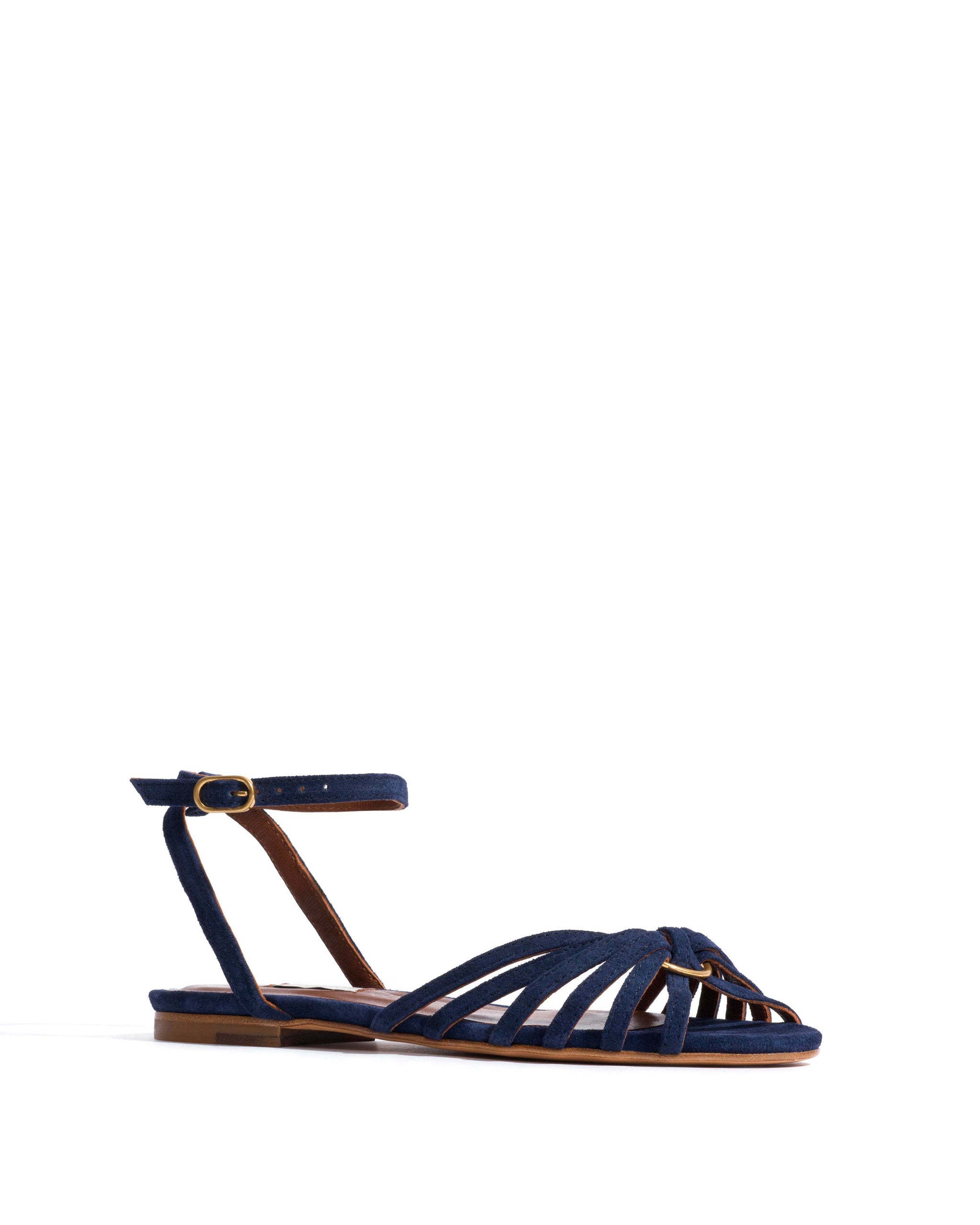 Lopes 10 Calf suede Ink blue - Anonymous Copenhagen Flat sandals