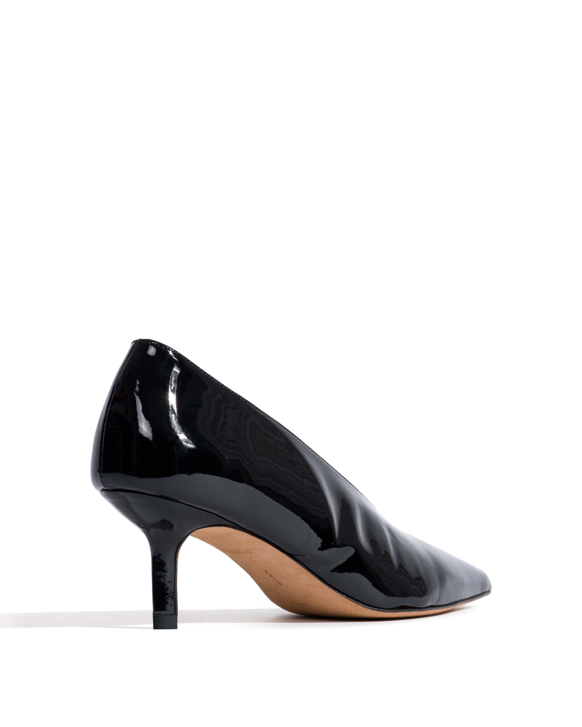 Phia 55 pin Polished soft calf Black