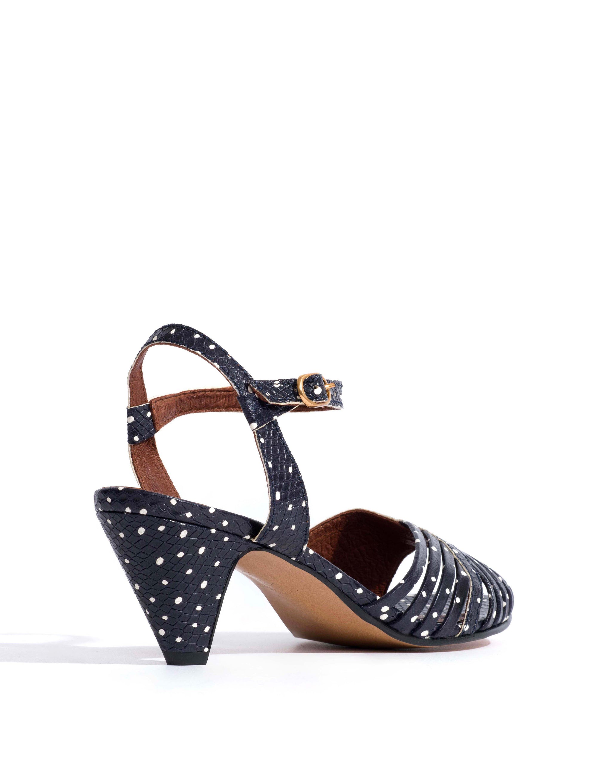 Hermine Spotted snake calf Midnight blue