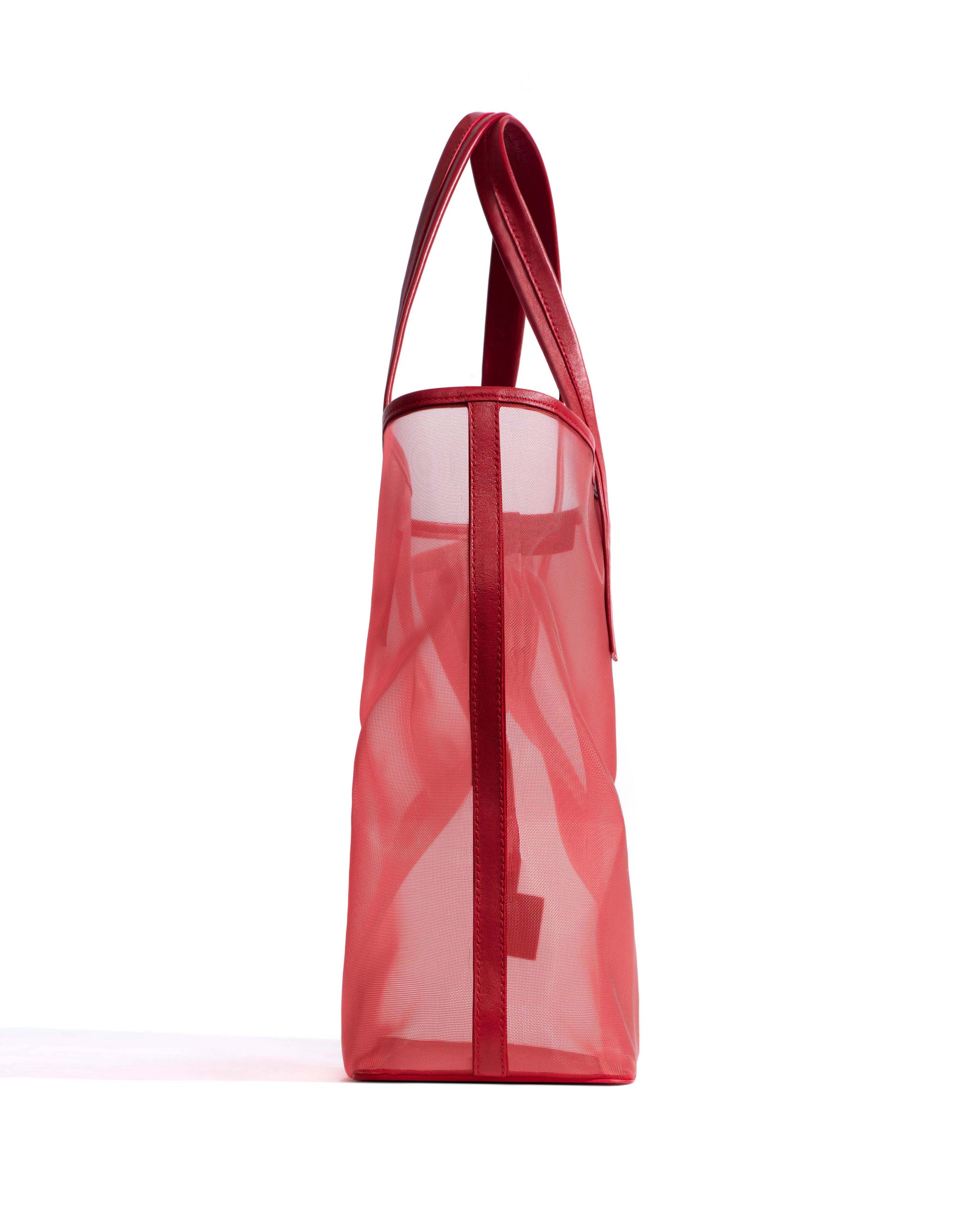 Ruba shopper mesh Shiny lamb & mesh Ruby red - Anonymous Copenhagen Bags