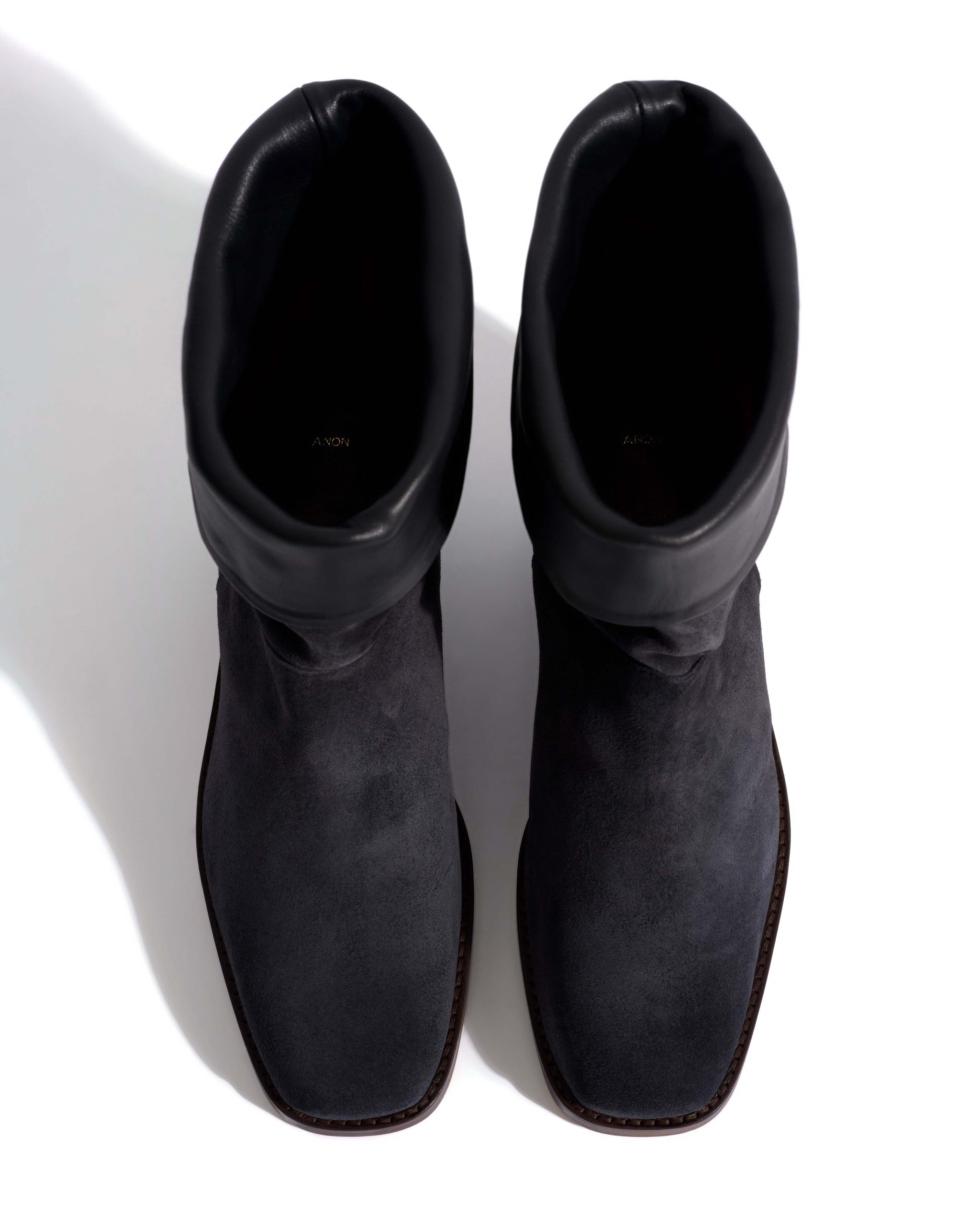 Patricia Calf suede & sleek leather Off black & black
