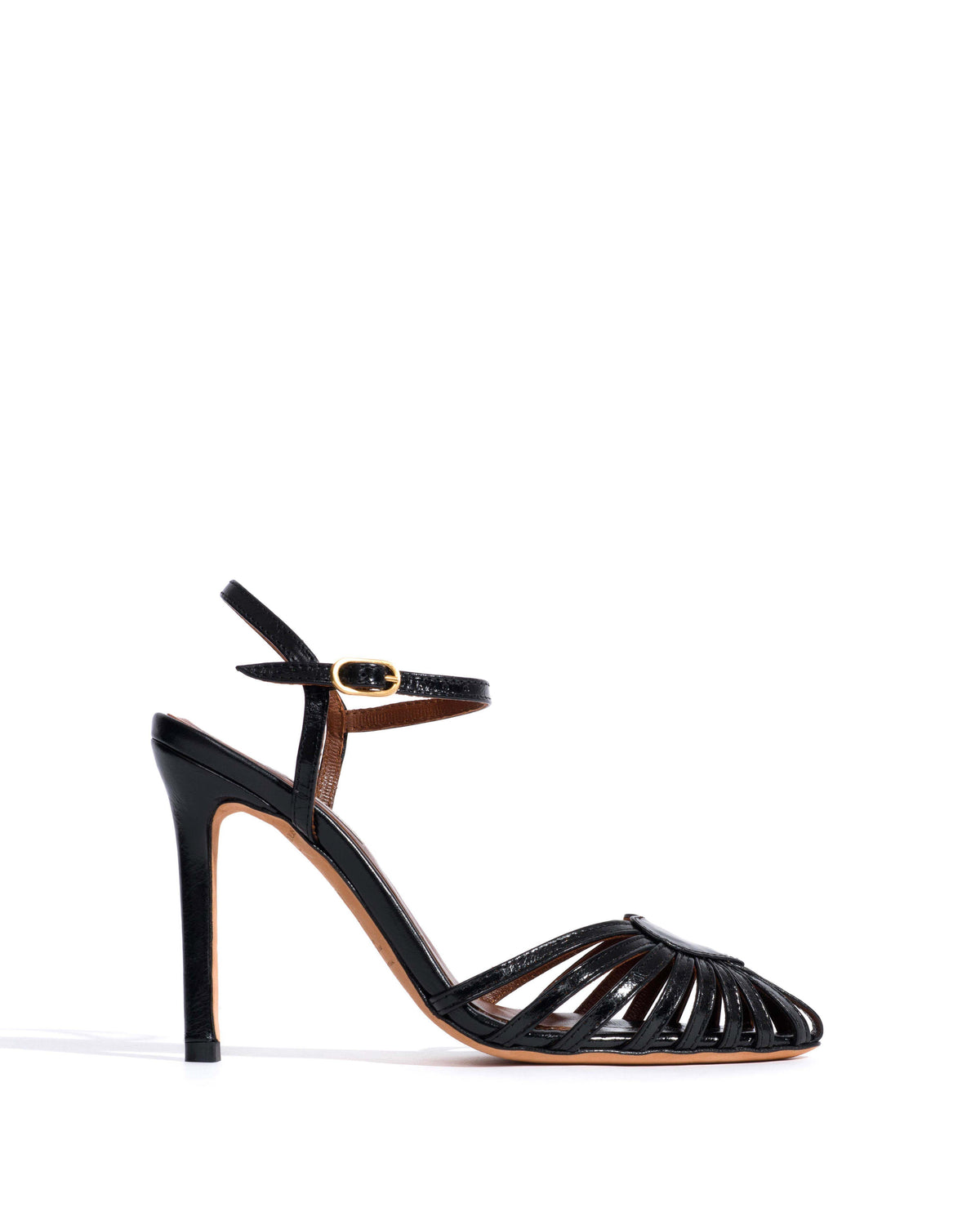 Keesha 100 Crinkled polished goat Black