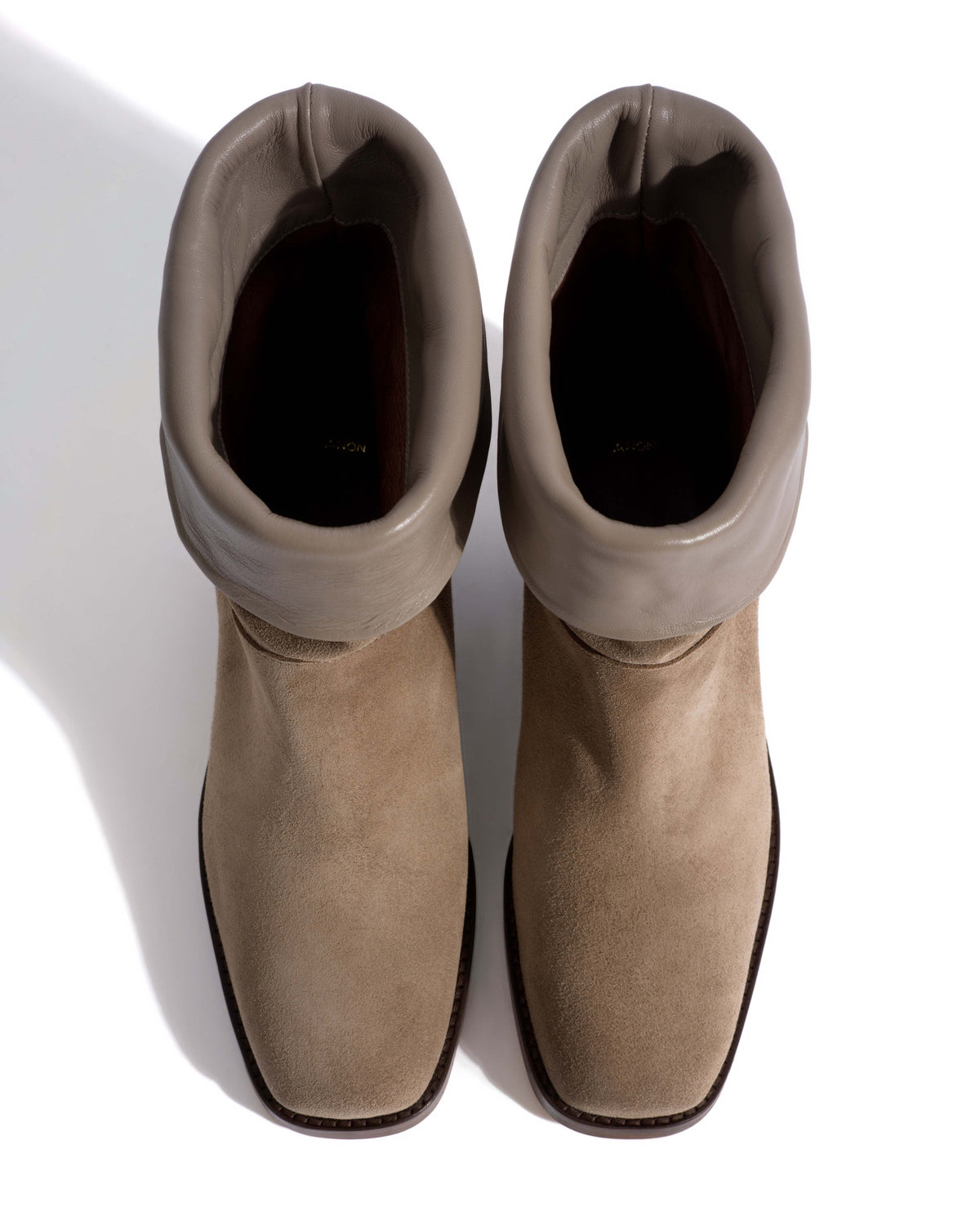 Patricia Calf suede & sleek leather Mushroom