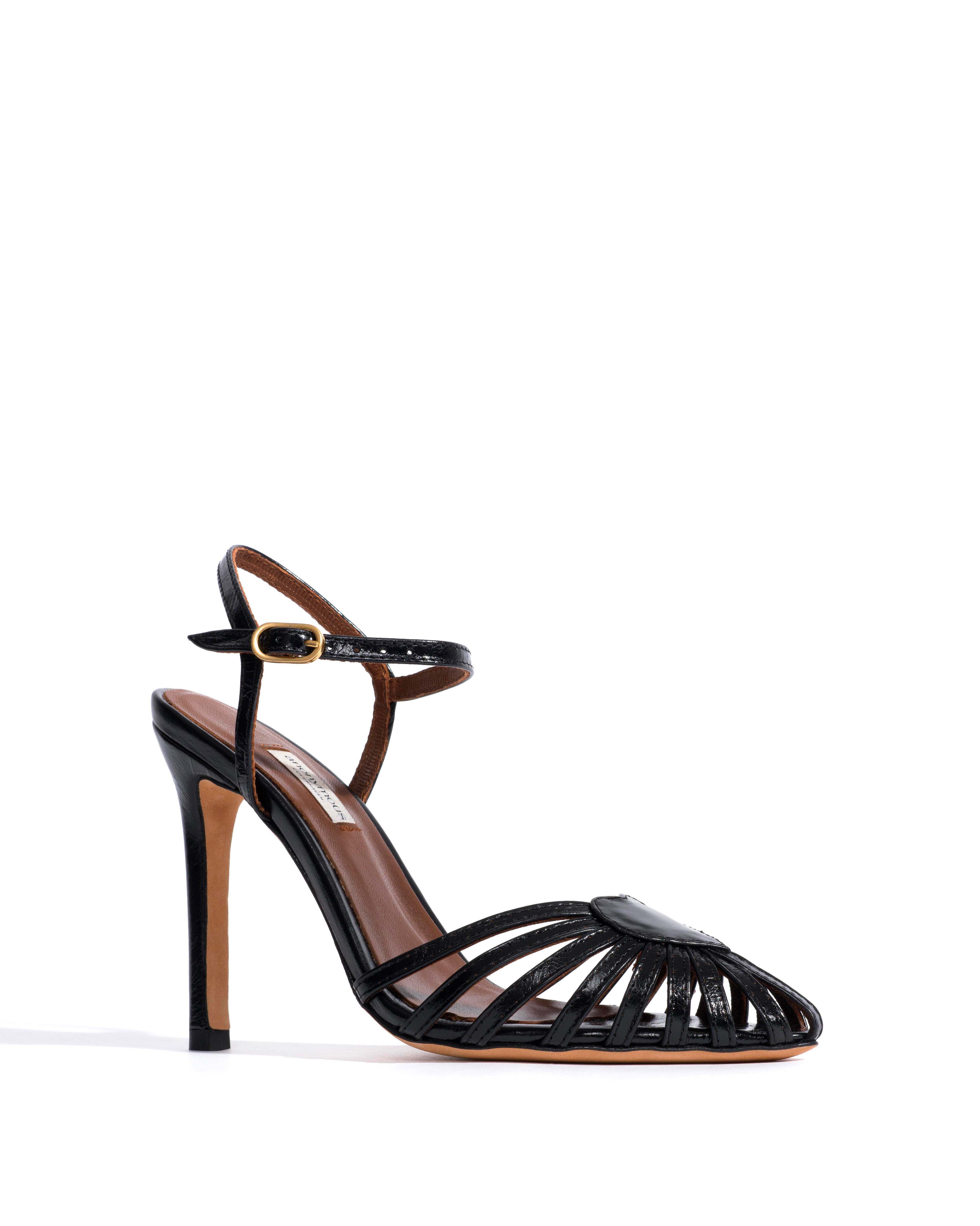 Keesha 100 Crinkled polished goat Black