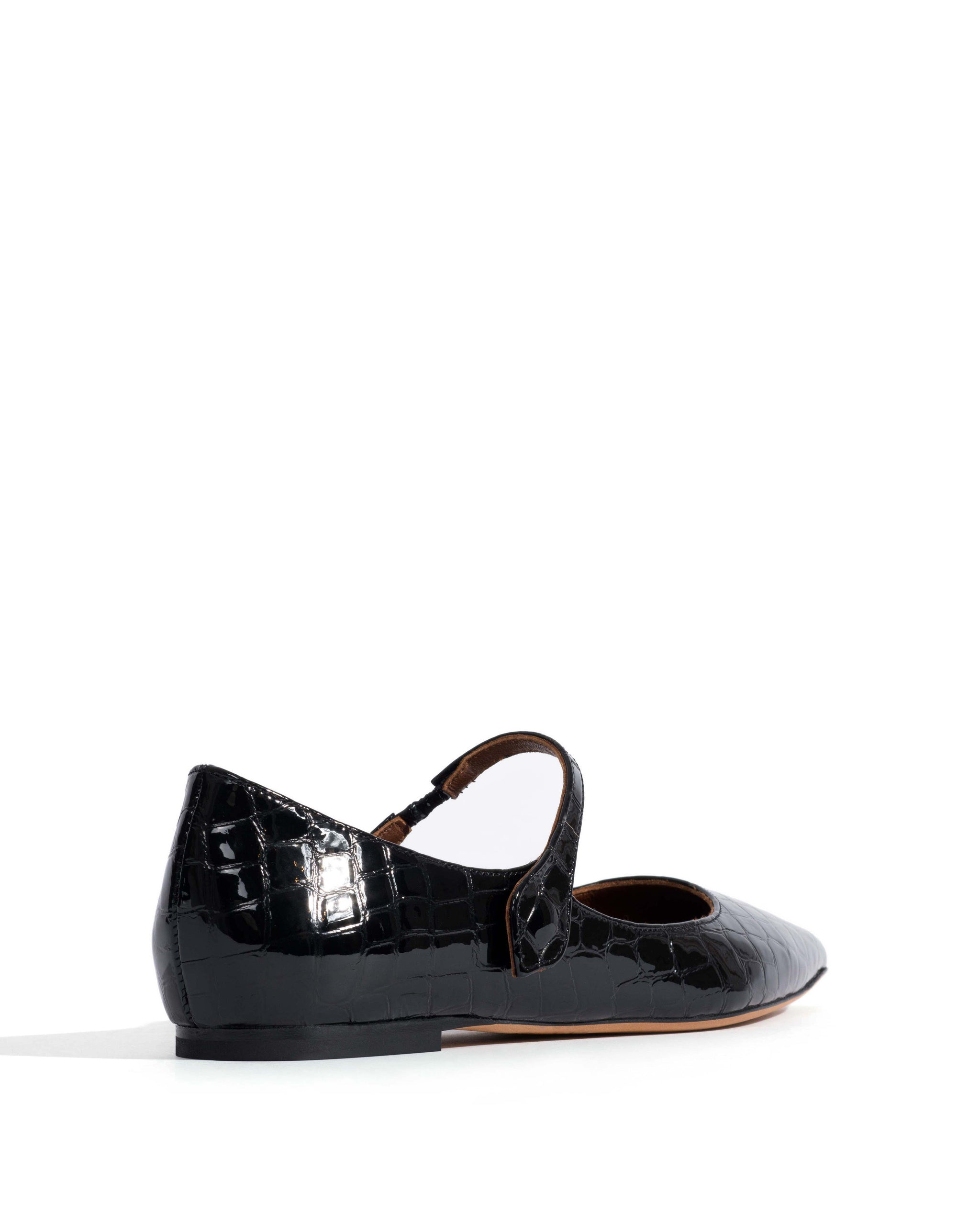 Fifi Polished croco calf Black