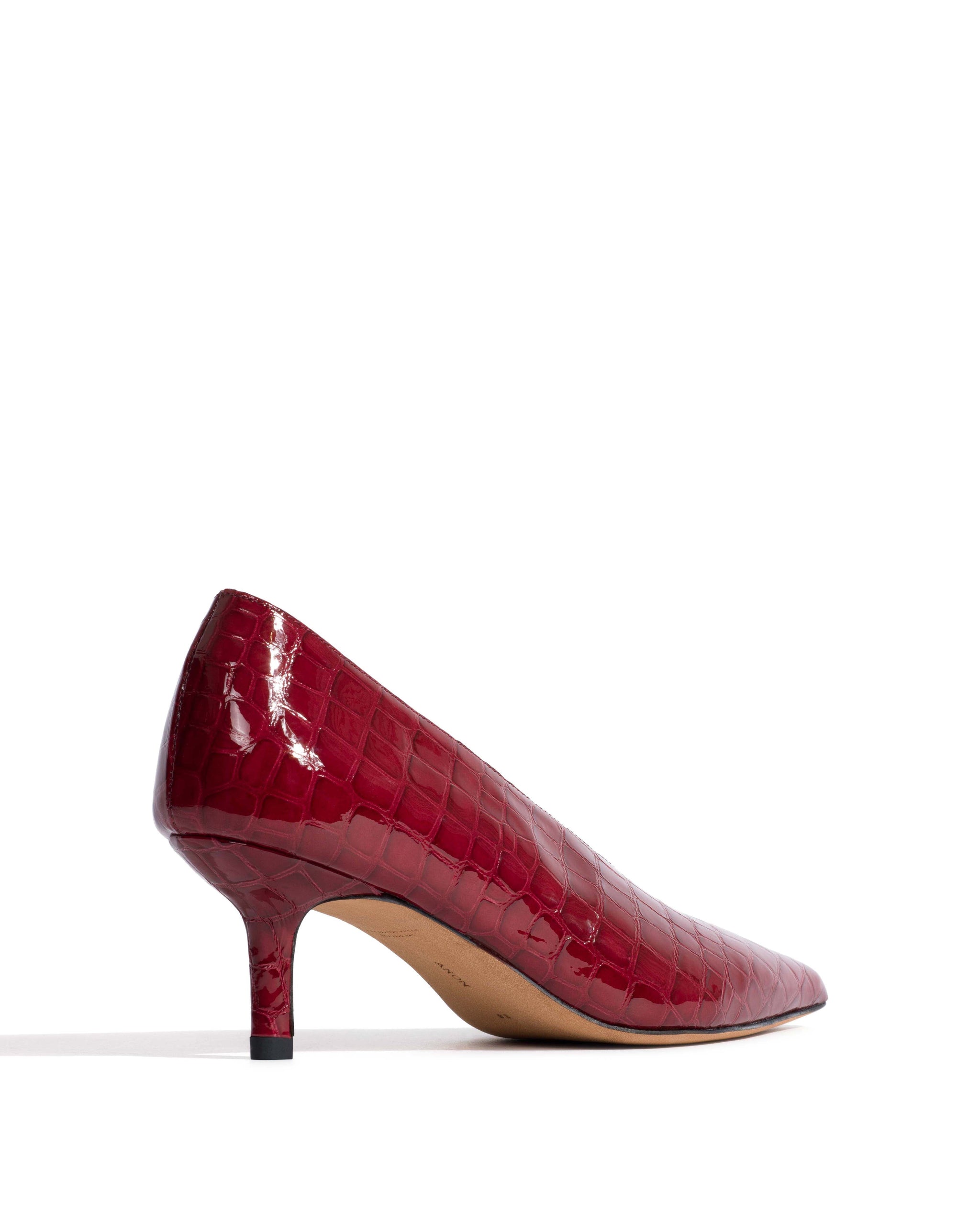 Phia 55 pin Polished croco calf Pomegranate
