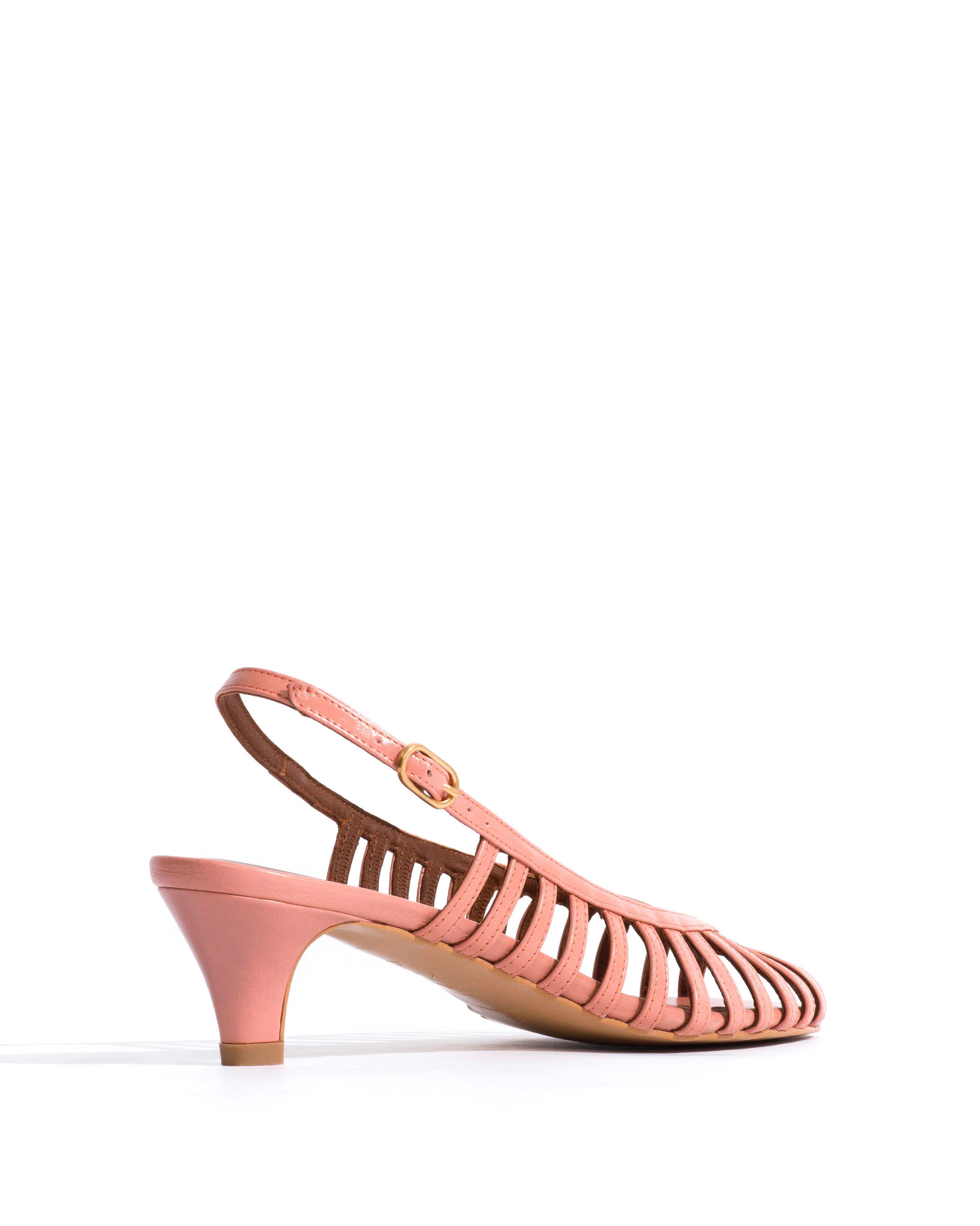 Carminho 40 stiletto Crinkled polished goat Misty coral