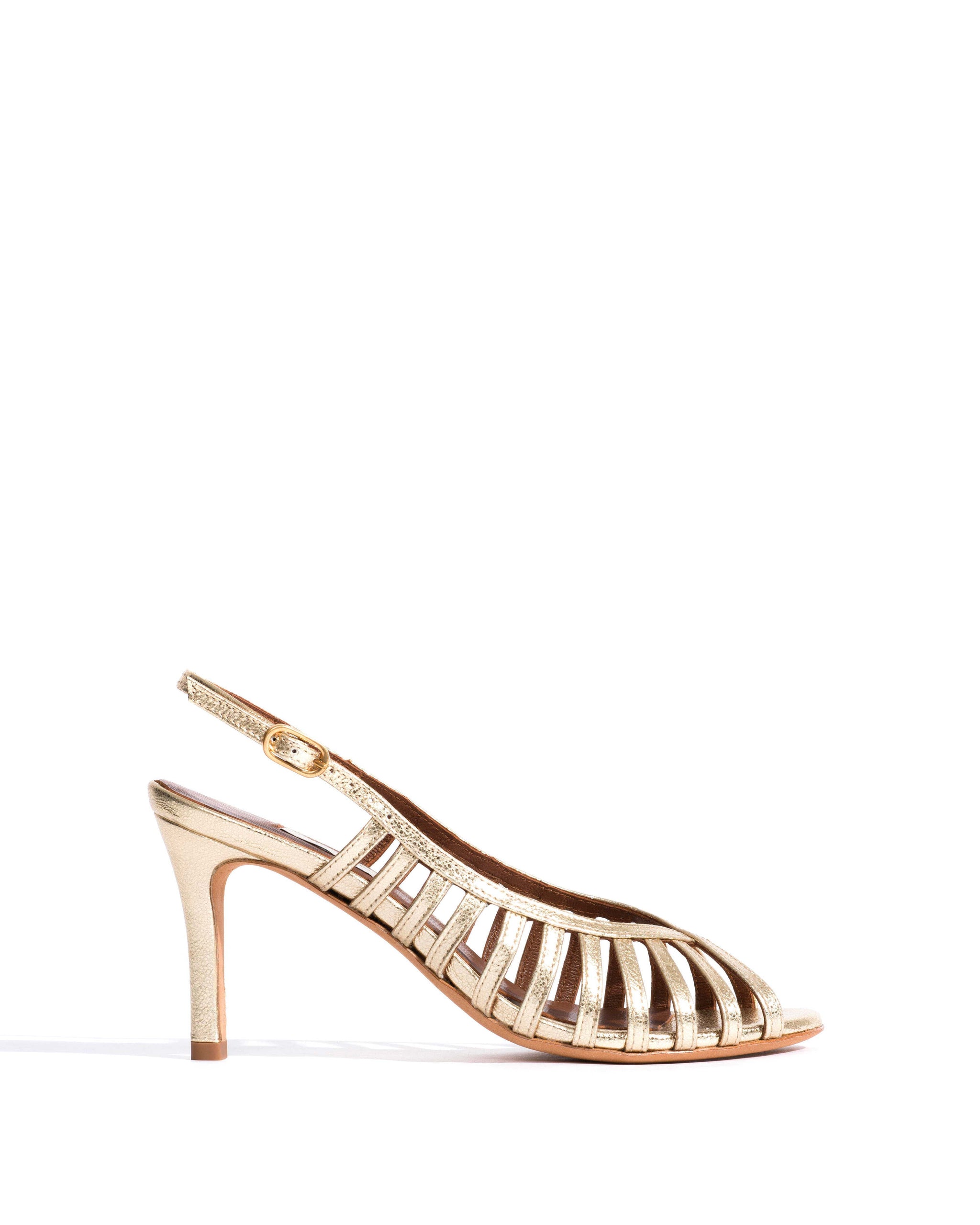 Carminho 75 Grained metallic goat Champagne - Anonymous Copenhagen Heels