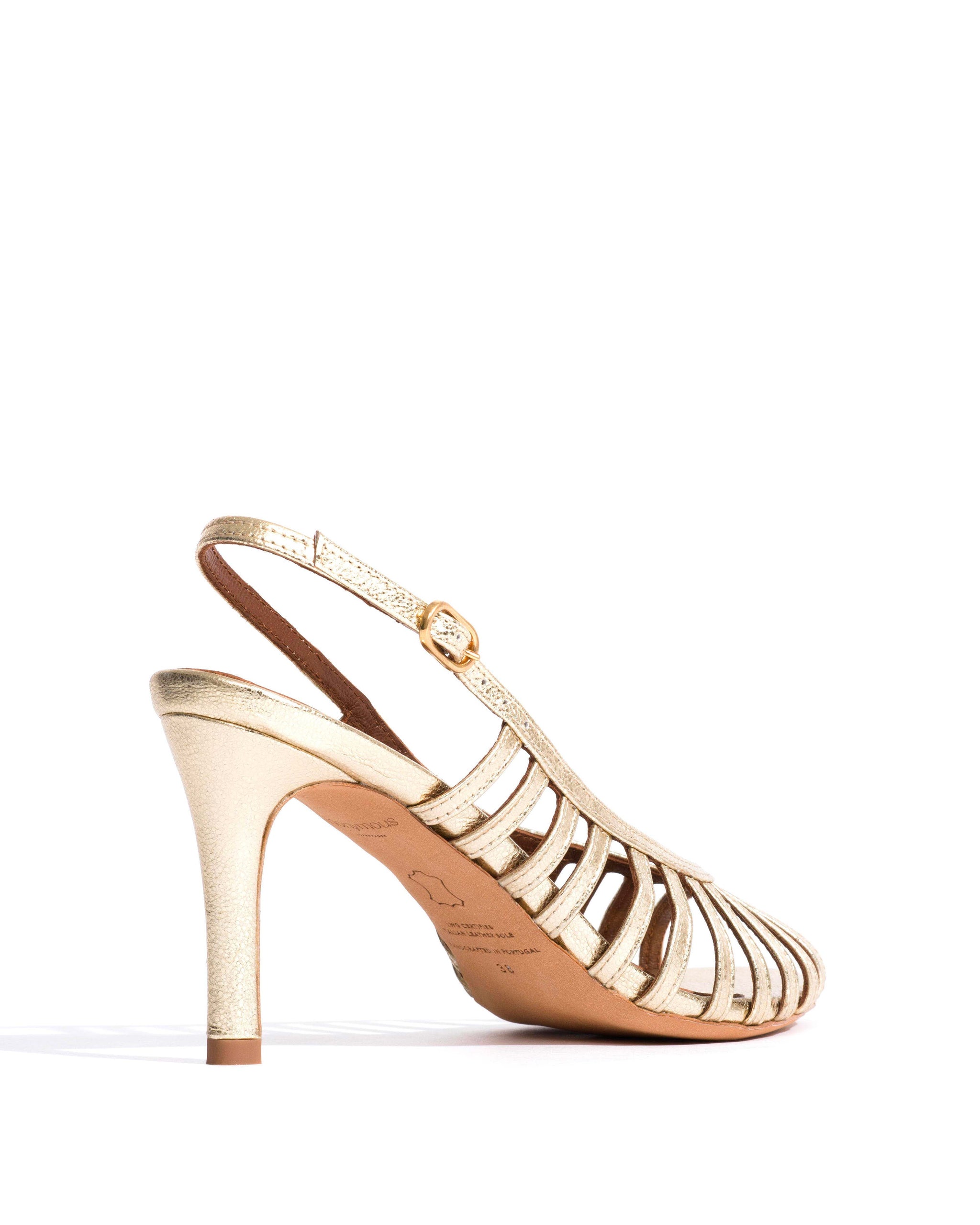 Carminho 75 Grained metallic goat Champagne - Anonymous Copenhagen Heels