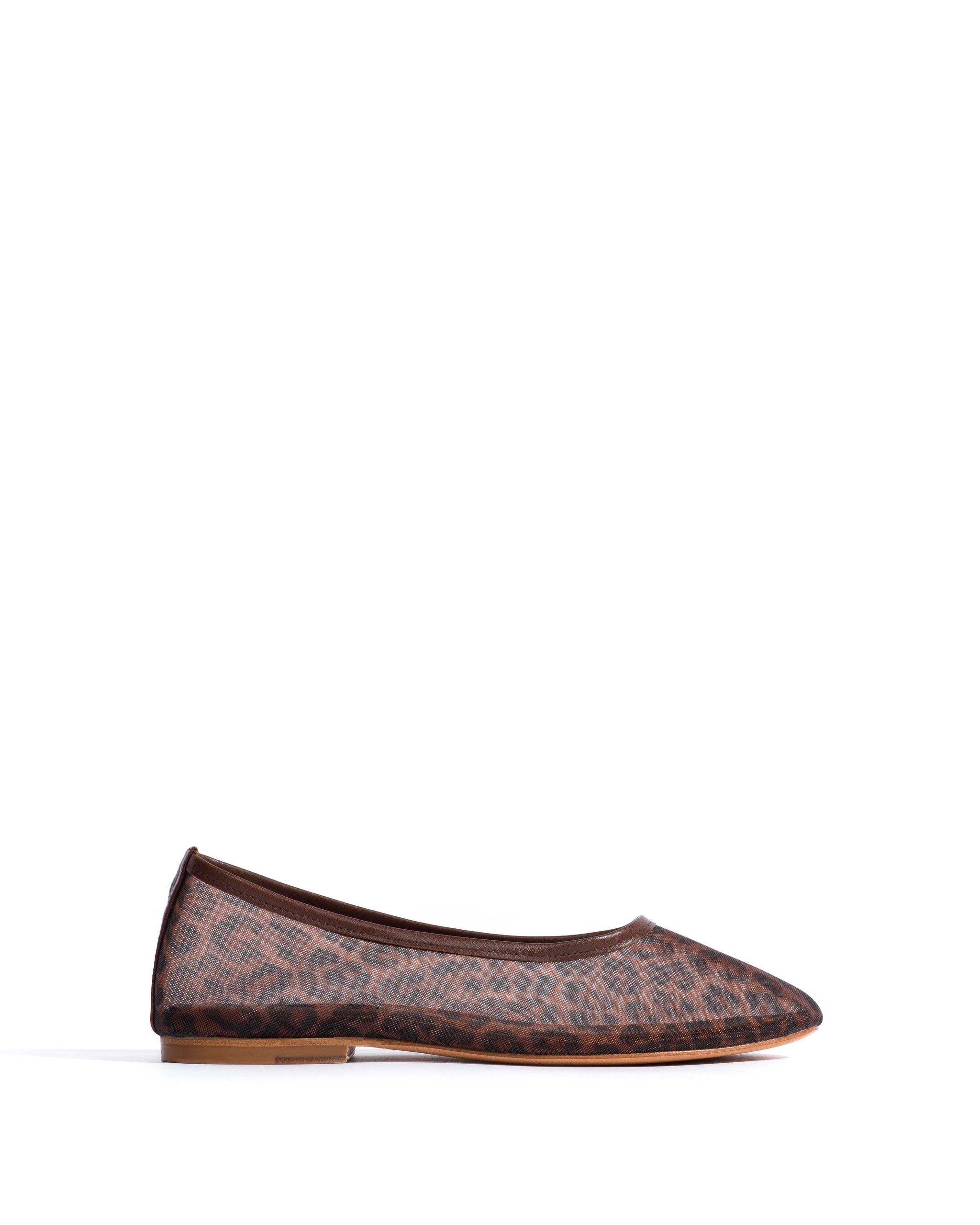Sacha mesh Shiny lamb & mesh Chocolate & leopard - Anonymous Copenhagen Flat-loafers & ballerinas & pumps