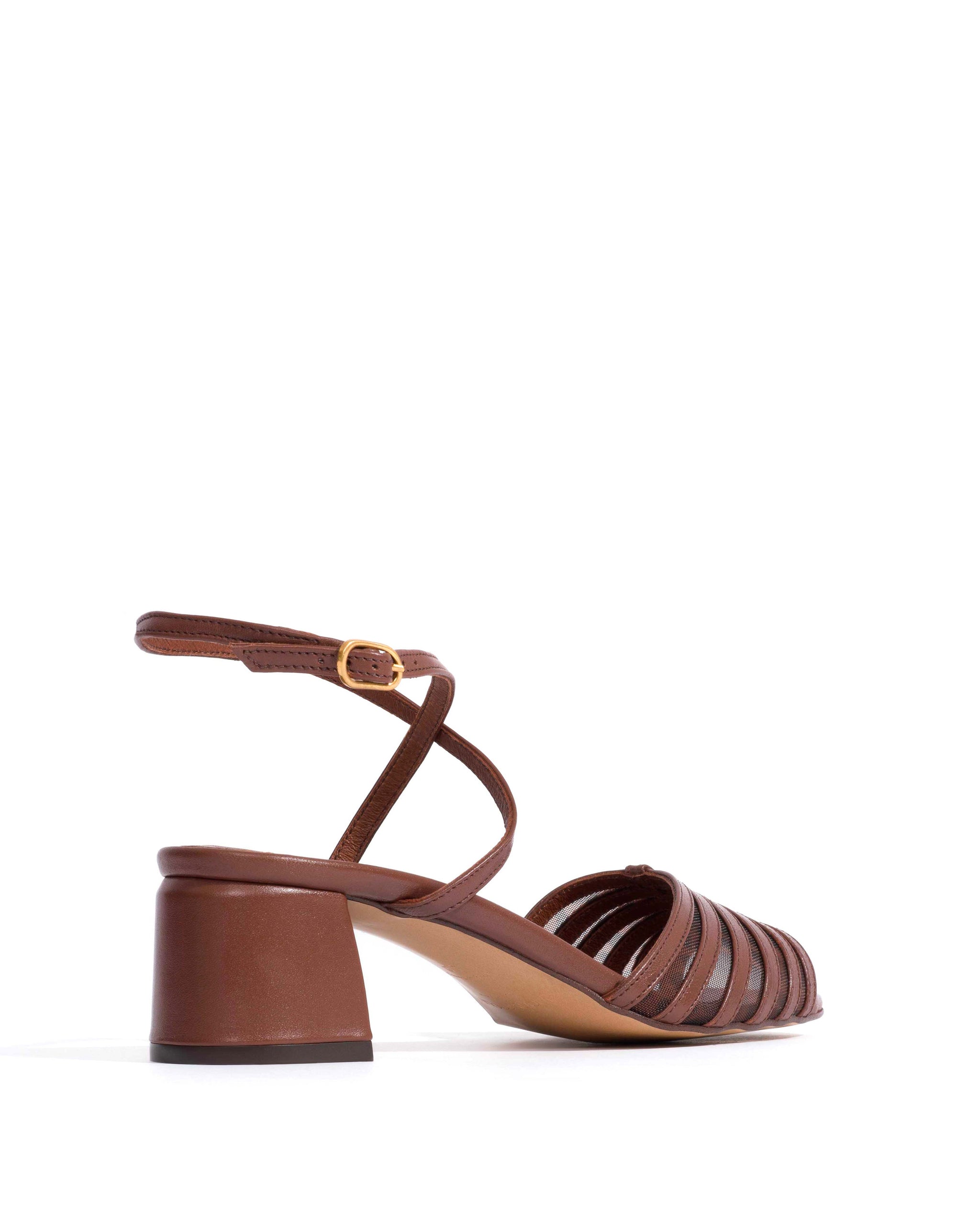 Tangie mesh Shiny lamb & mesh Chocolate & leopard - Anonymous Copenhagen Heels