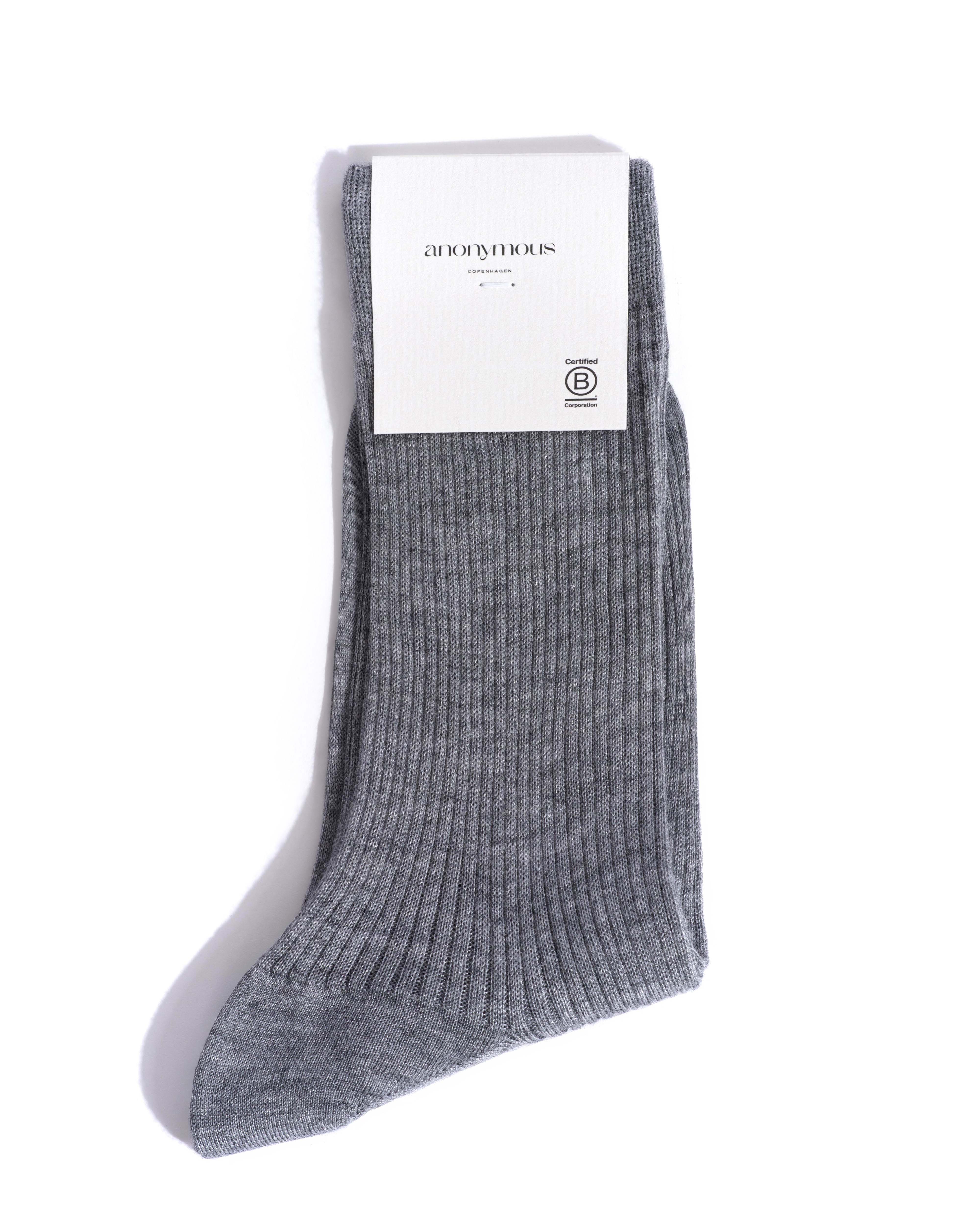 Ines silk cashmere socks 30% silk 70% cashmere Shark grey