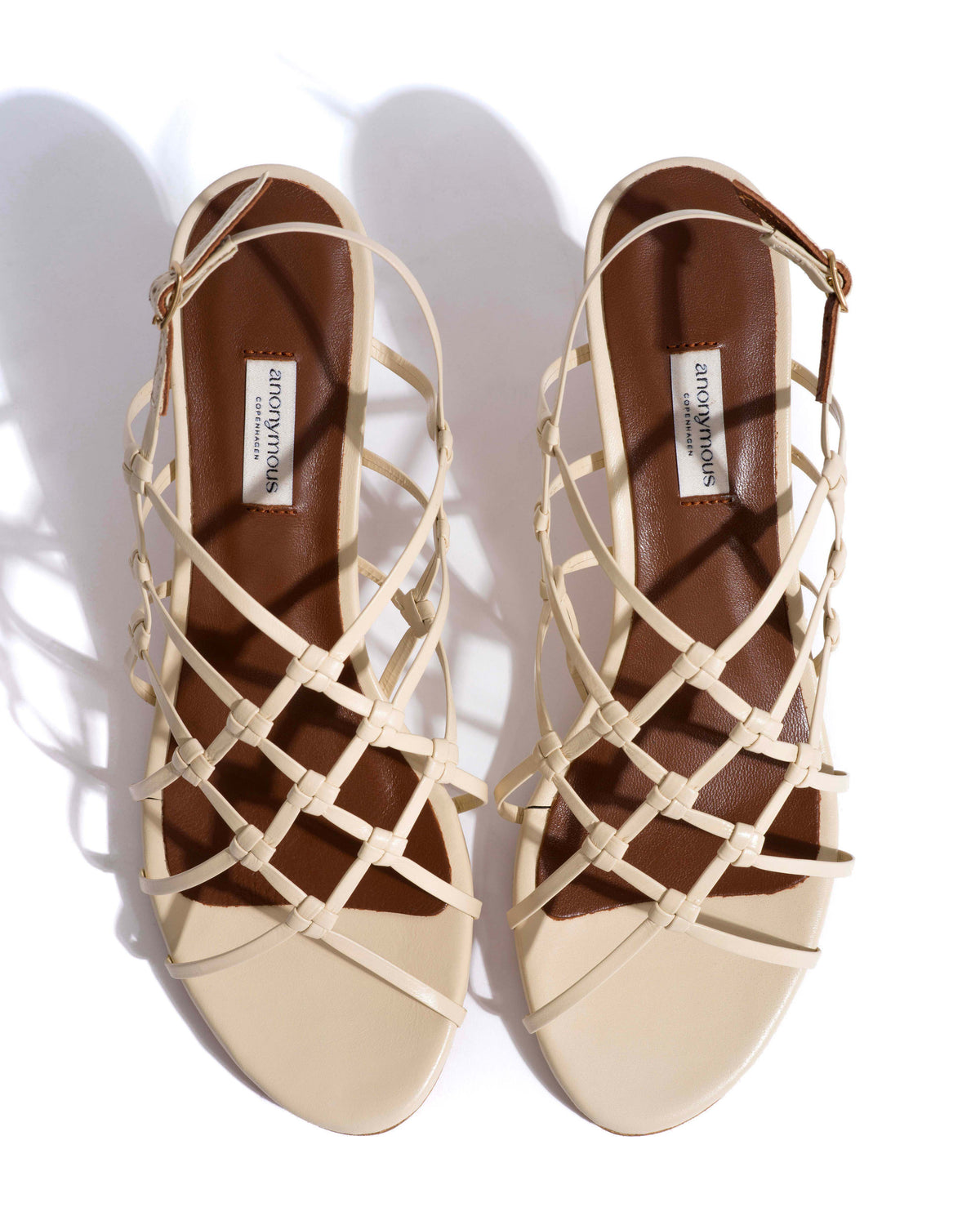 Conie 55 hand-braided Hand-braided leather White sand