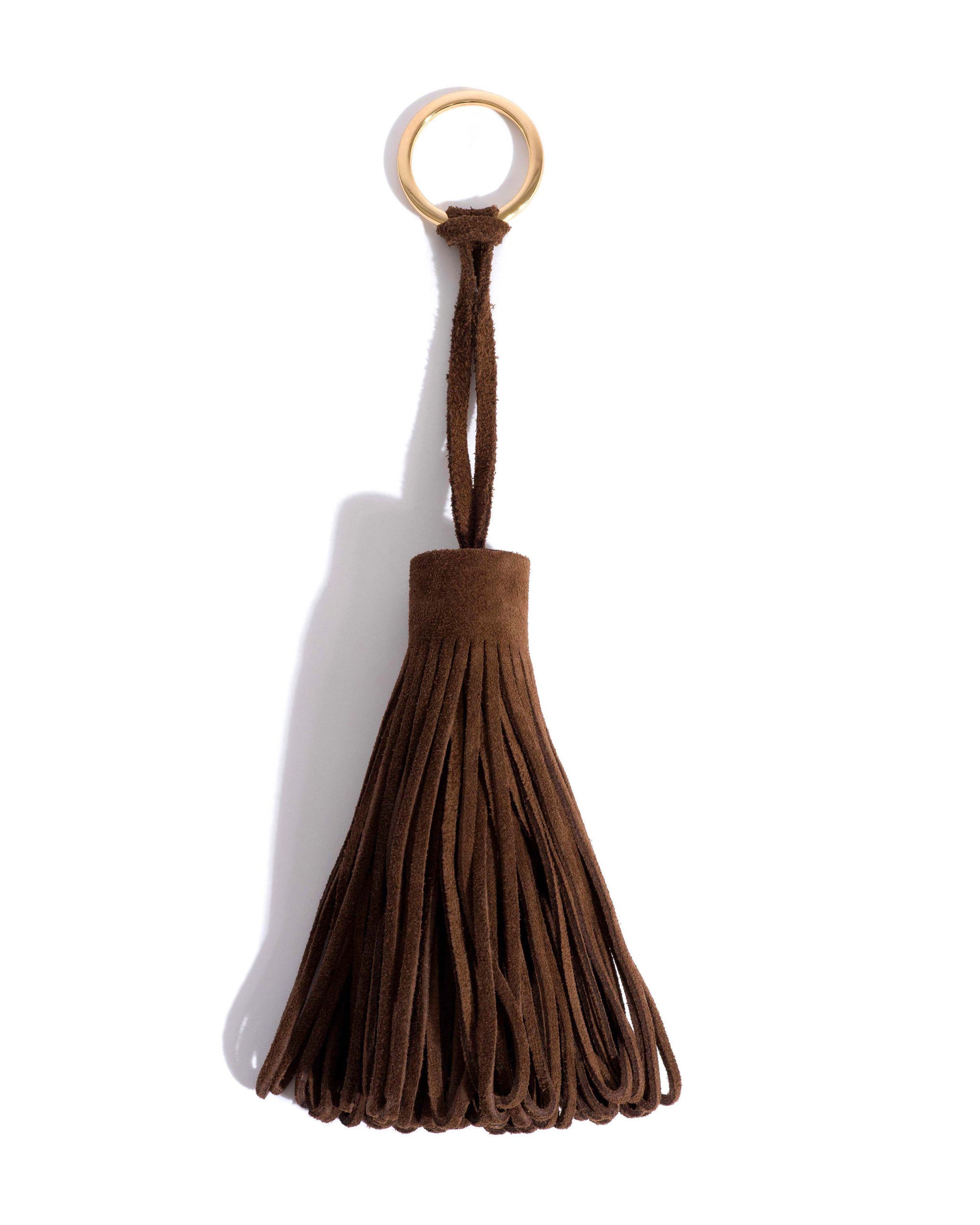 Katty fringe keyring Calf suede Coffee brown - Anonymous Copenhagen Small Leather Goods