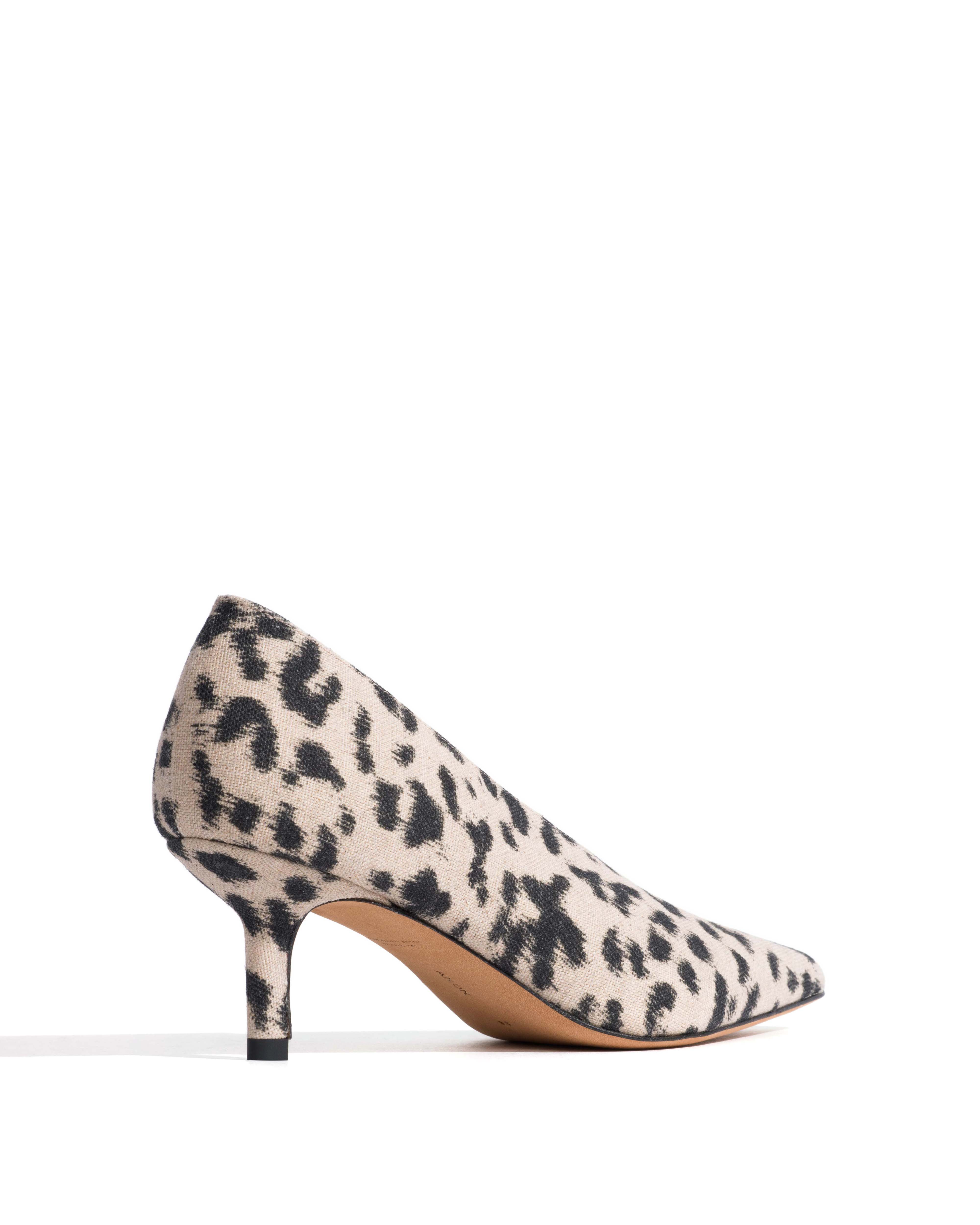 Phia 55 pin Natural cotton-linen Leopard