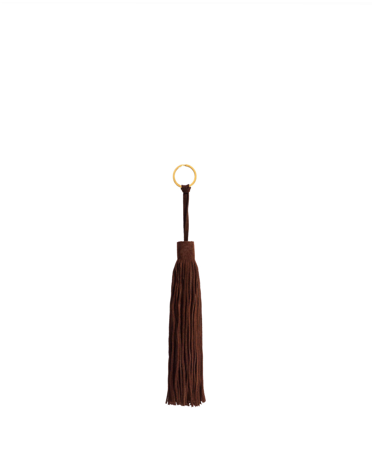 Langley fringe keyring Calf suede Chocolate