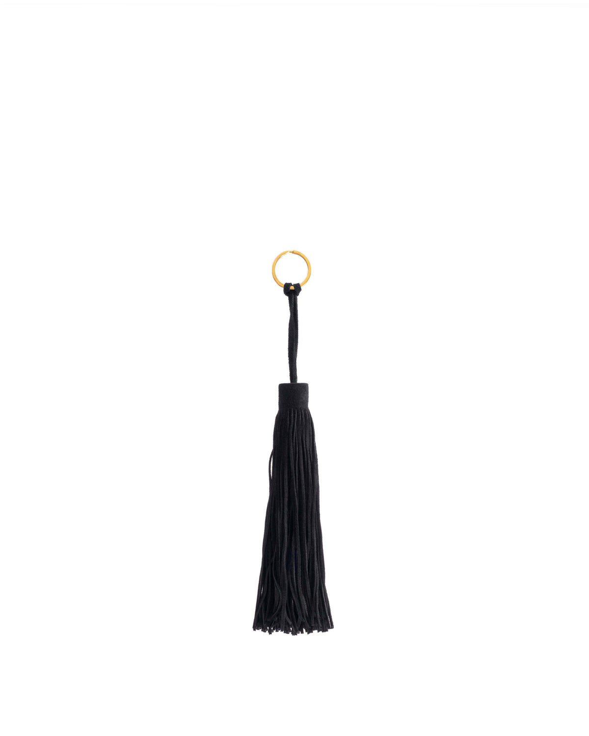 Langley fringe keyring Calf suede Black