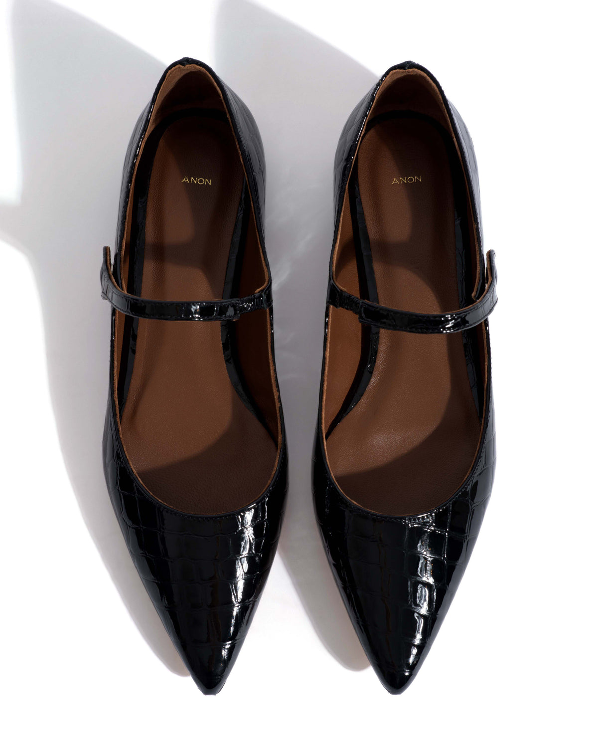 Fifi Polished croco calf Black