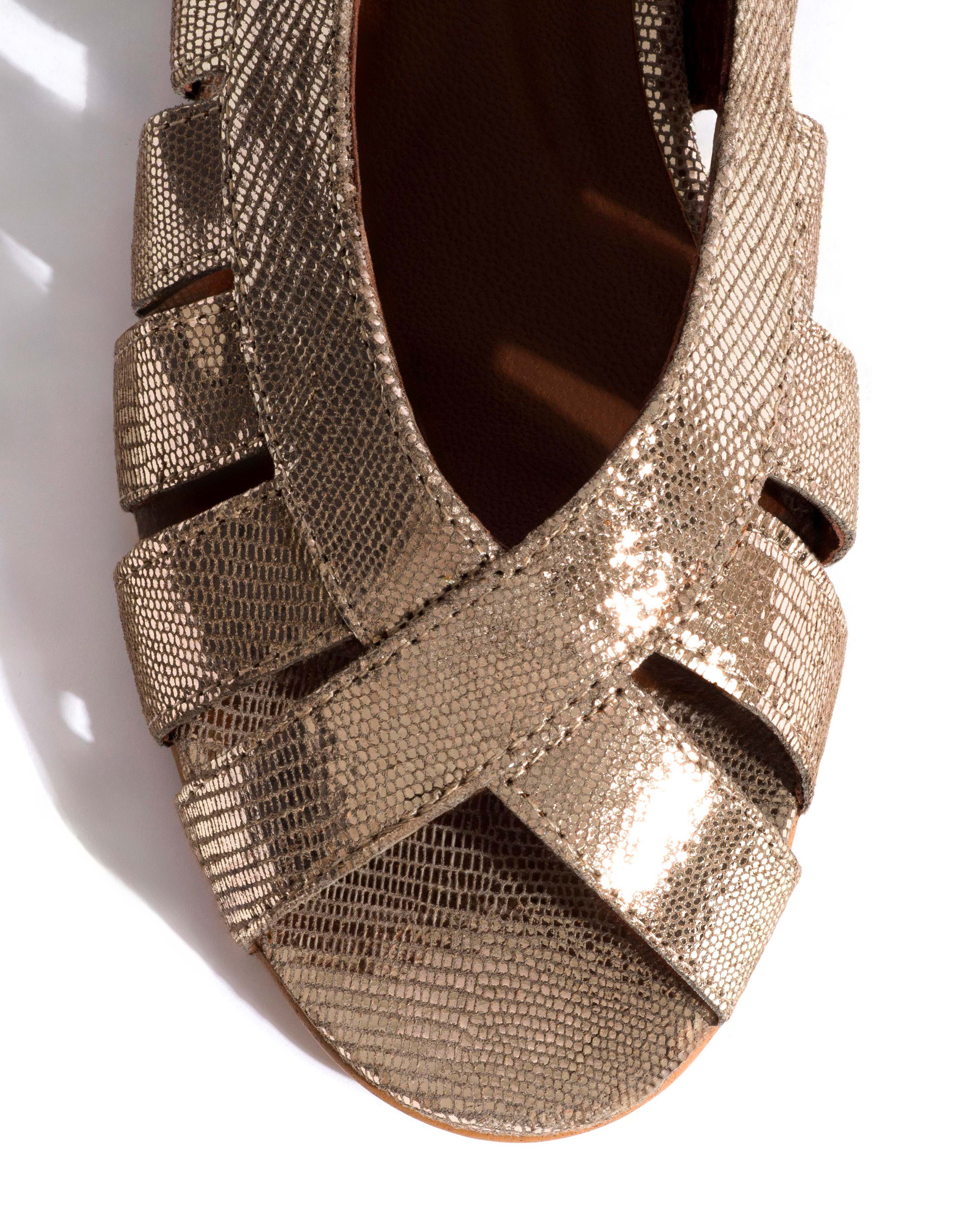 Sophie 20 Lizard metallic goat Vintage champagne