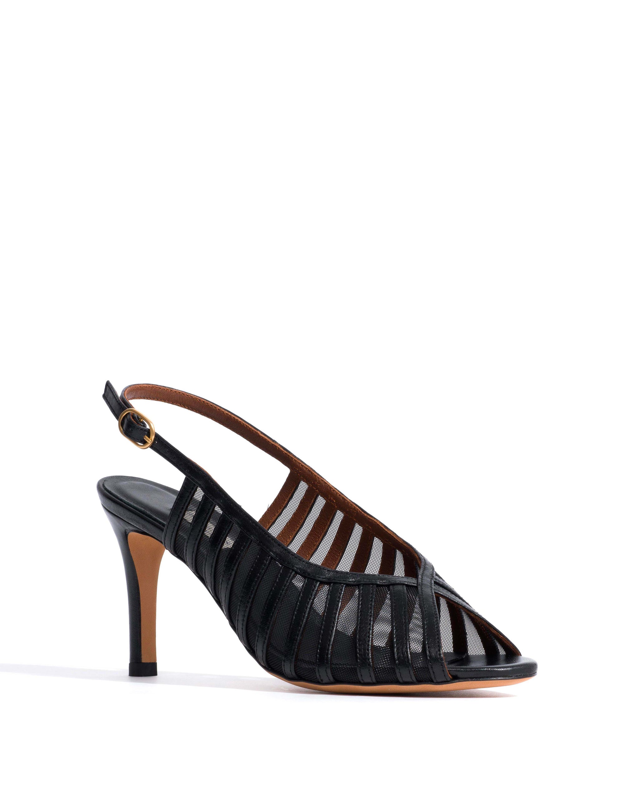 Carminho 75 mesh Shiny lamb & mesh Black - Anonymous Copenhagen Heels