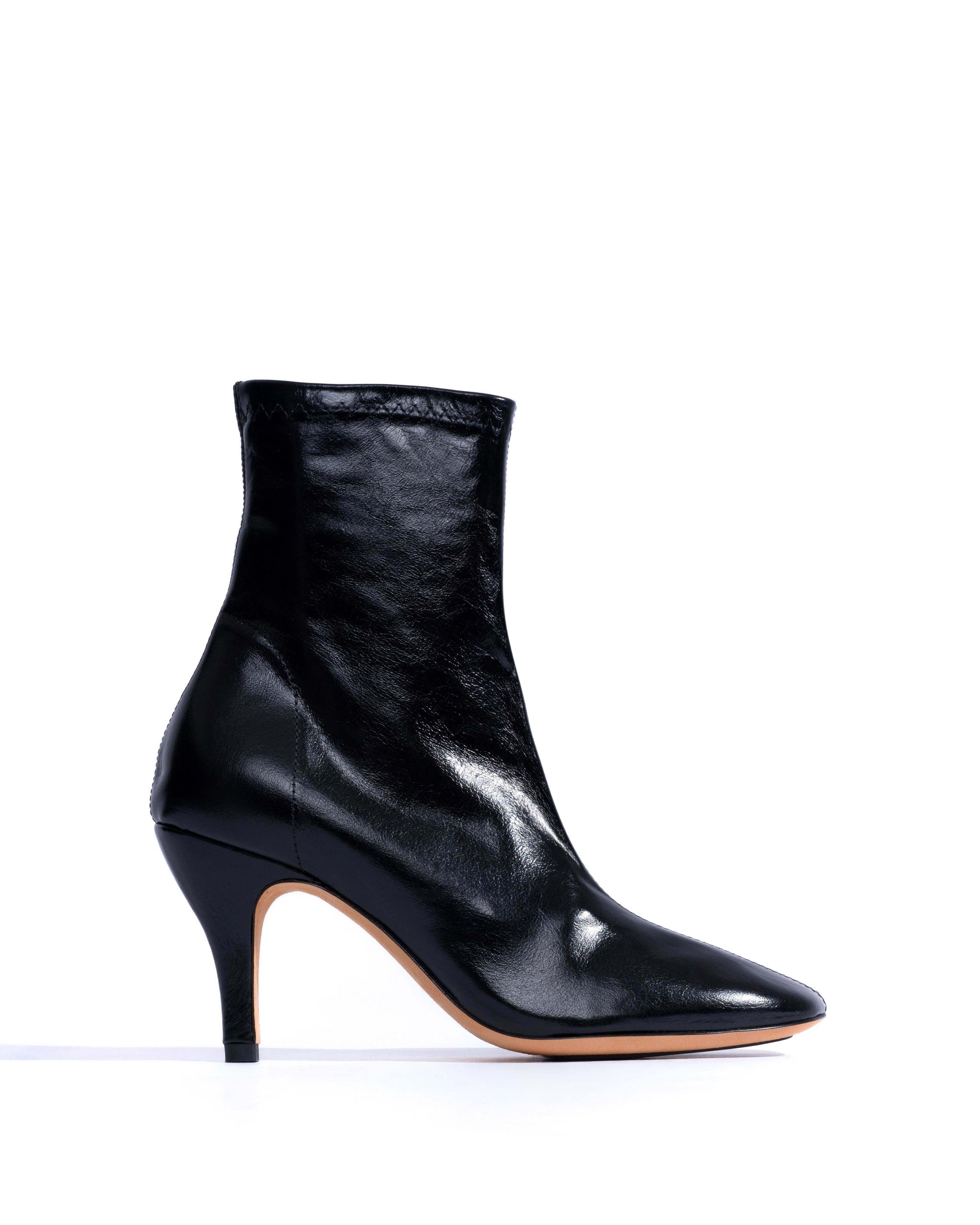 Adriana 80 Crinkled polished goat Black - Anonymous Copenhagen Ankle boots