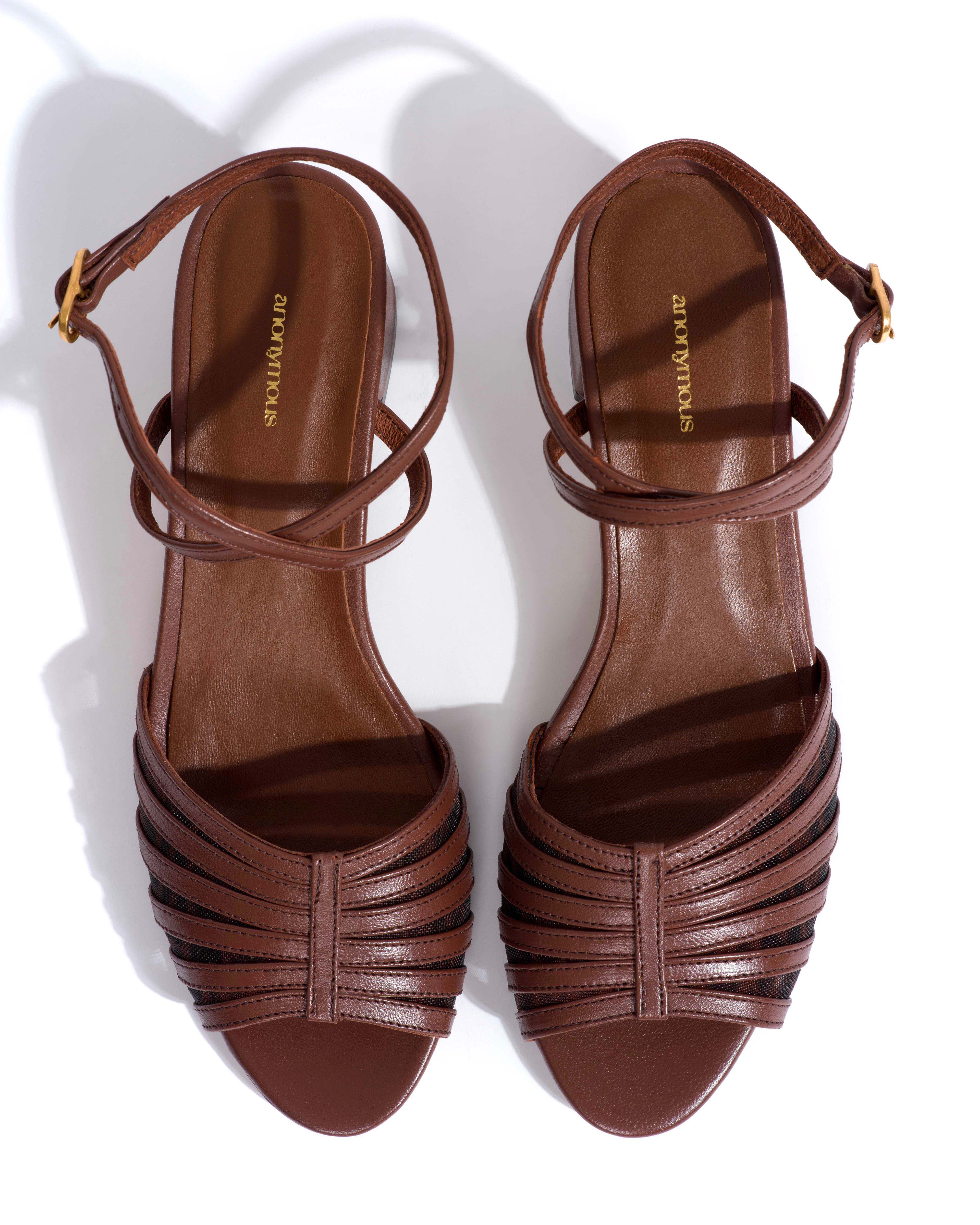 Tangie mesh Shiny lamb & mesh Chocolate & leopard