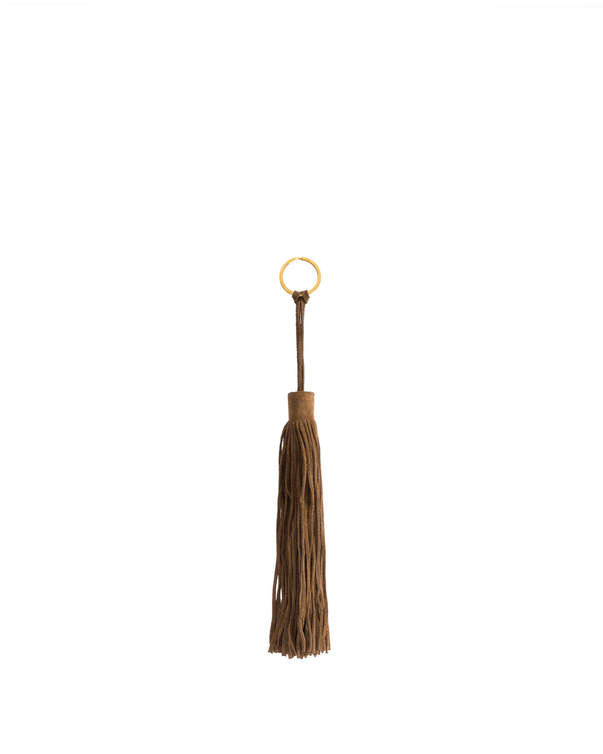 Langley fringe keyring Calf suede Cinnamon