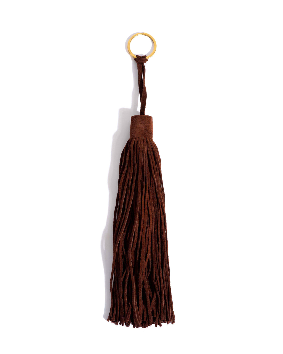 Langley fringe keyring Calf suede Chocolate