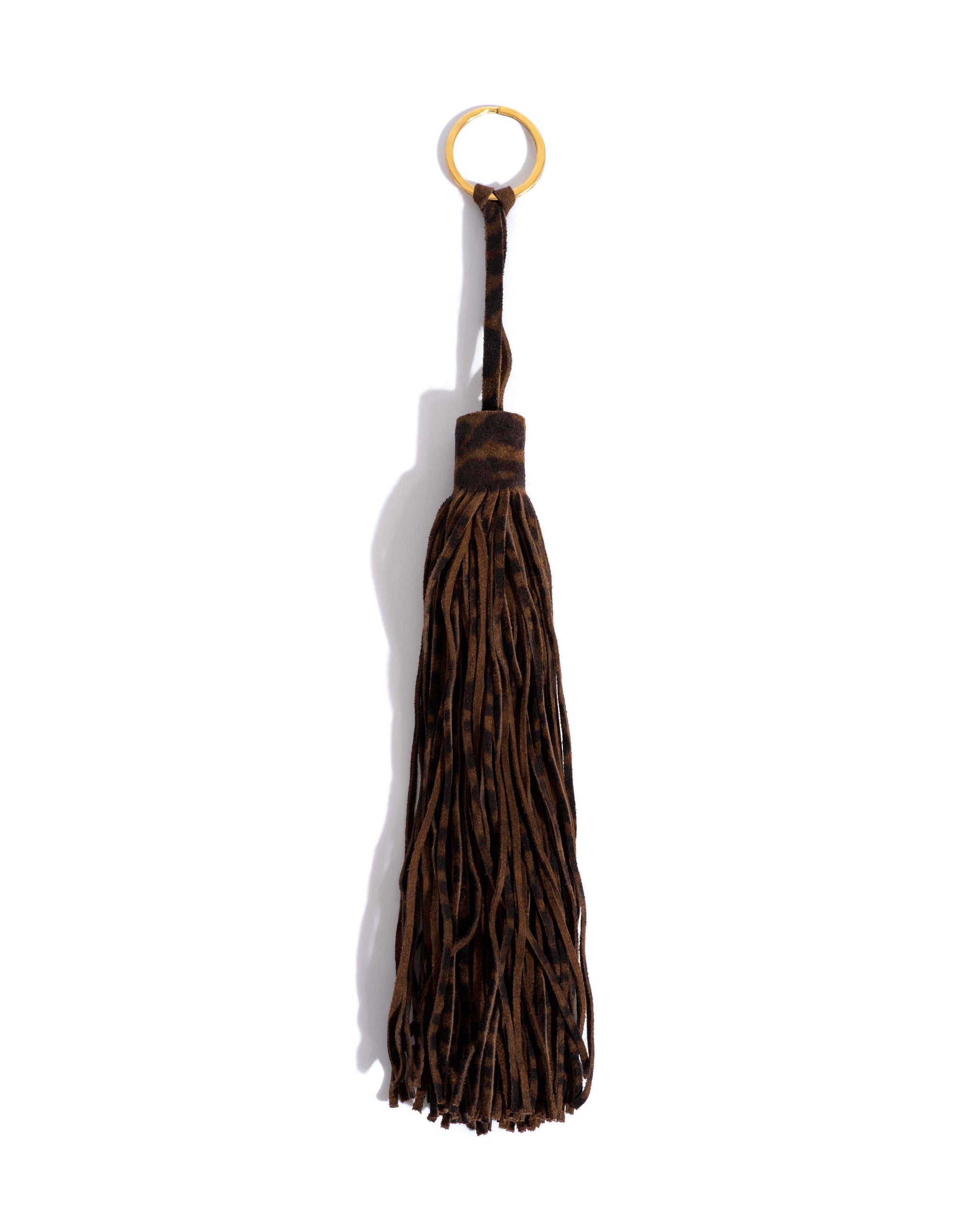 Langley fringe keyring Calf suede print Jaguar - Anonymous Copenhagen Small Leather Goods