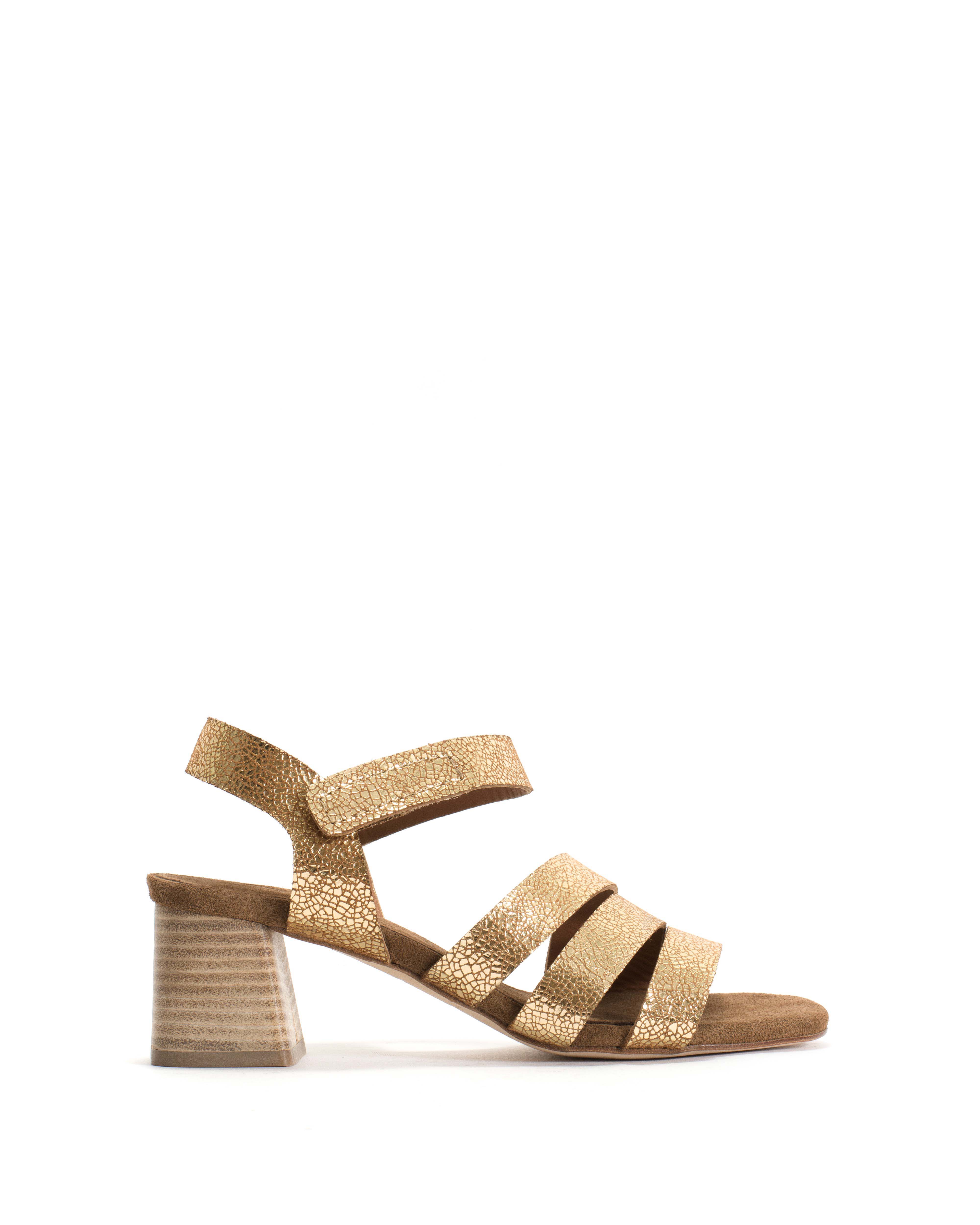 Rouge Crackled metallic goat & calf suede Gold & cinnamon