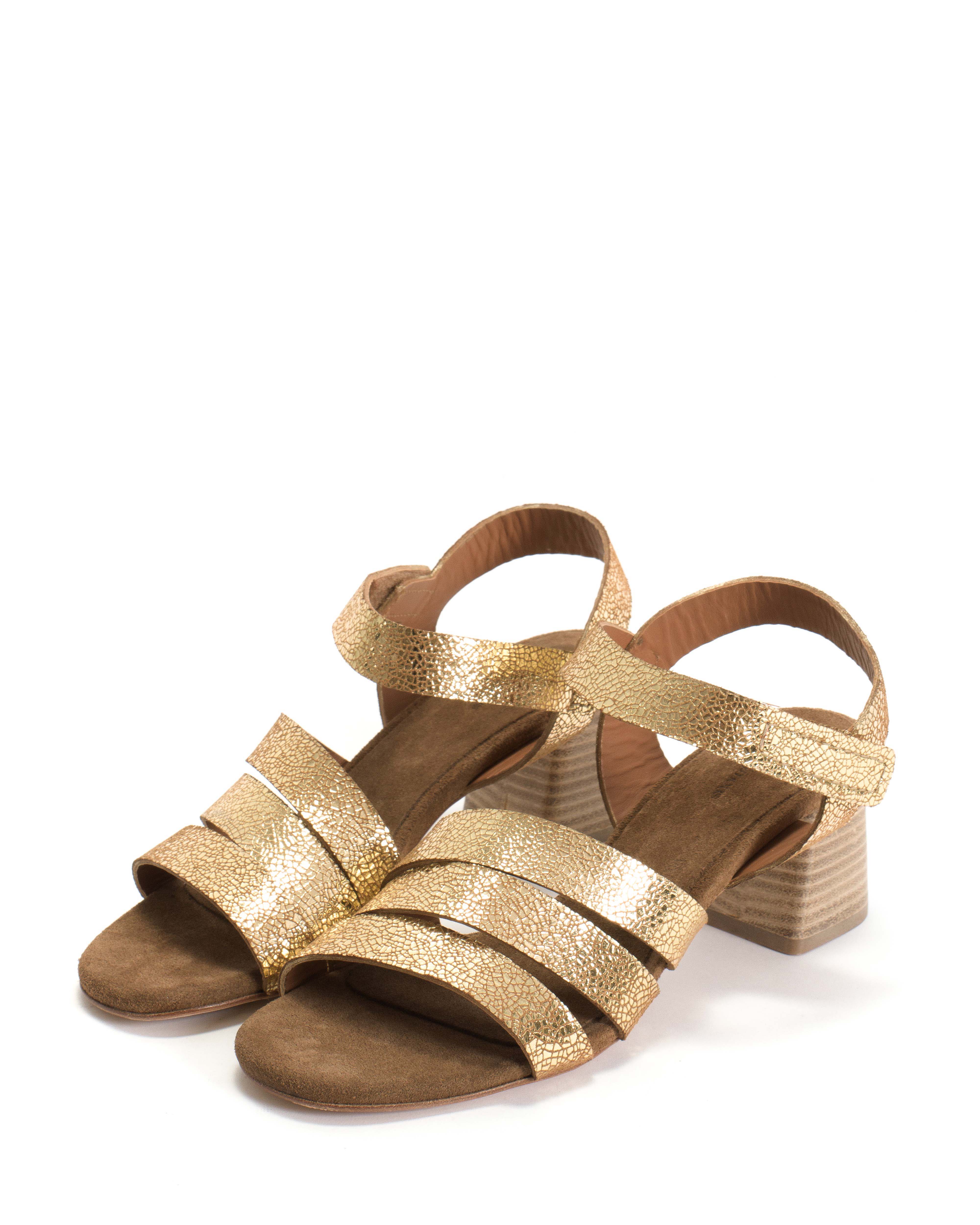 Rouge Crackled metallic goat & calf suede Gold & cinnamon