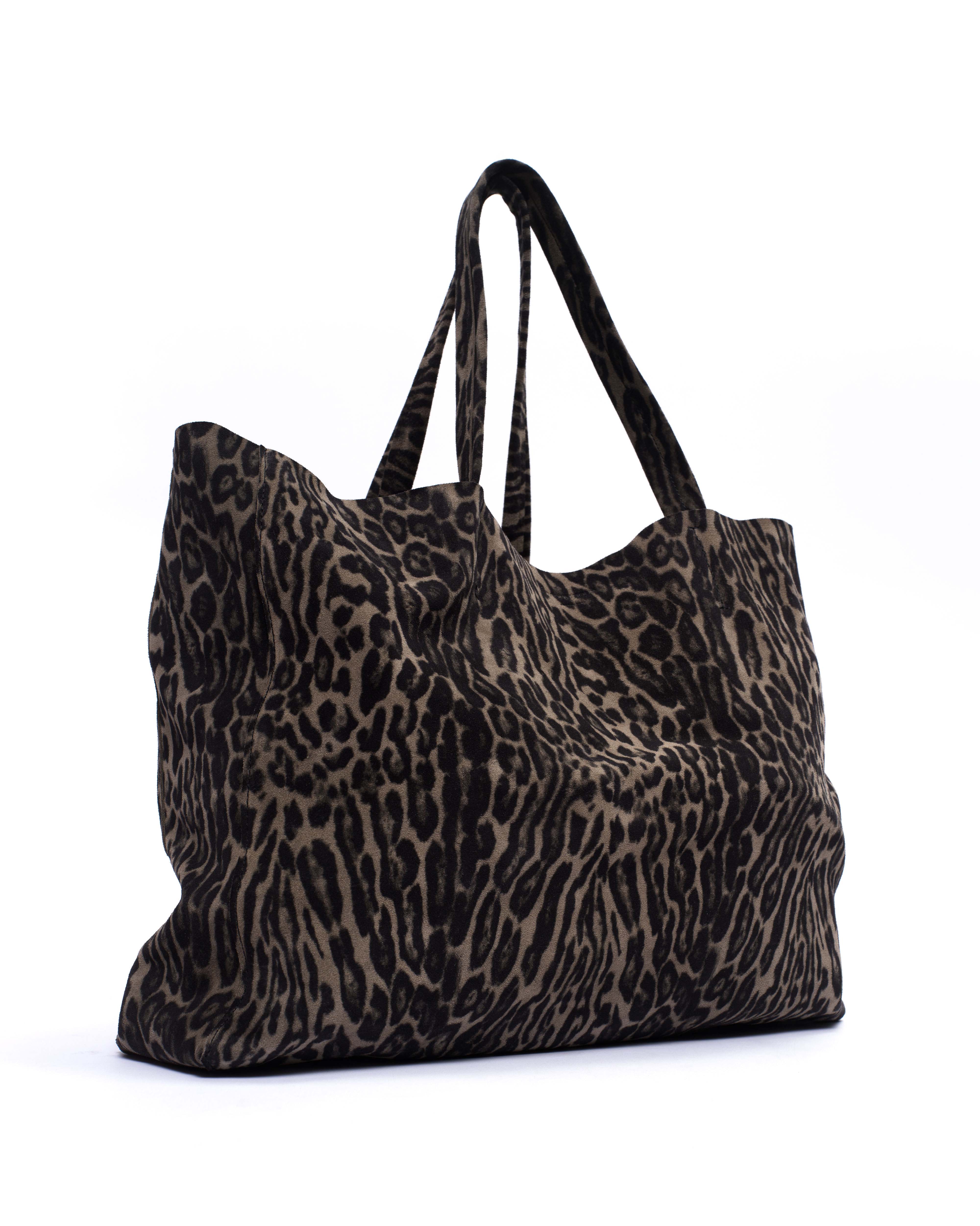Ruba shopper Calf suede print Snow leopard