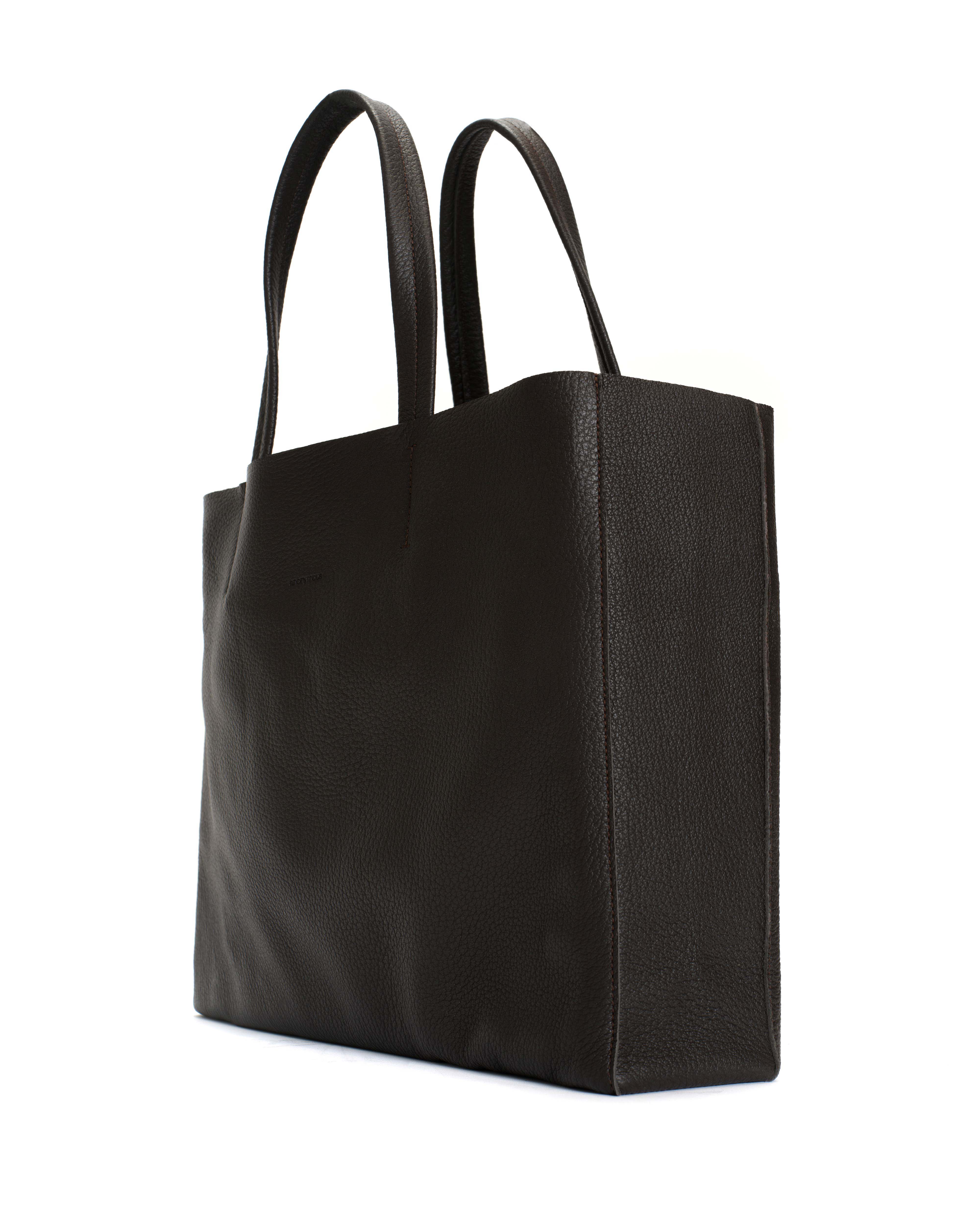 Ruba shopper Grained chevre goat Coffee brown