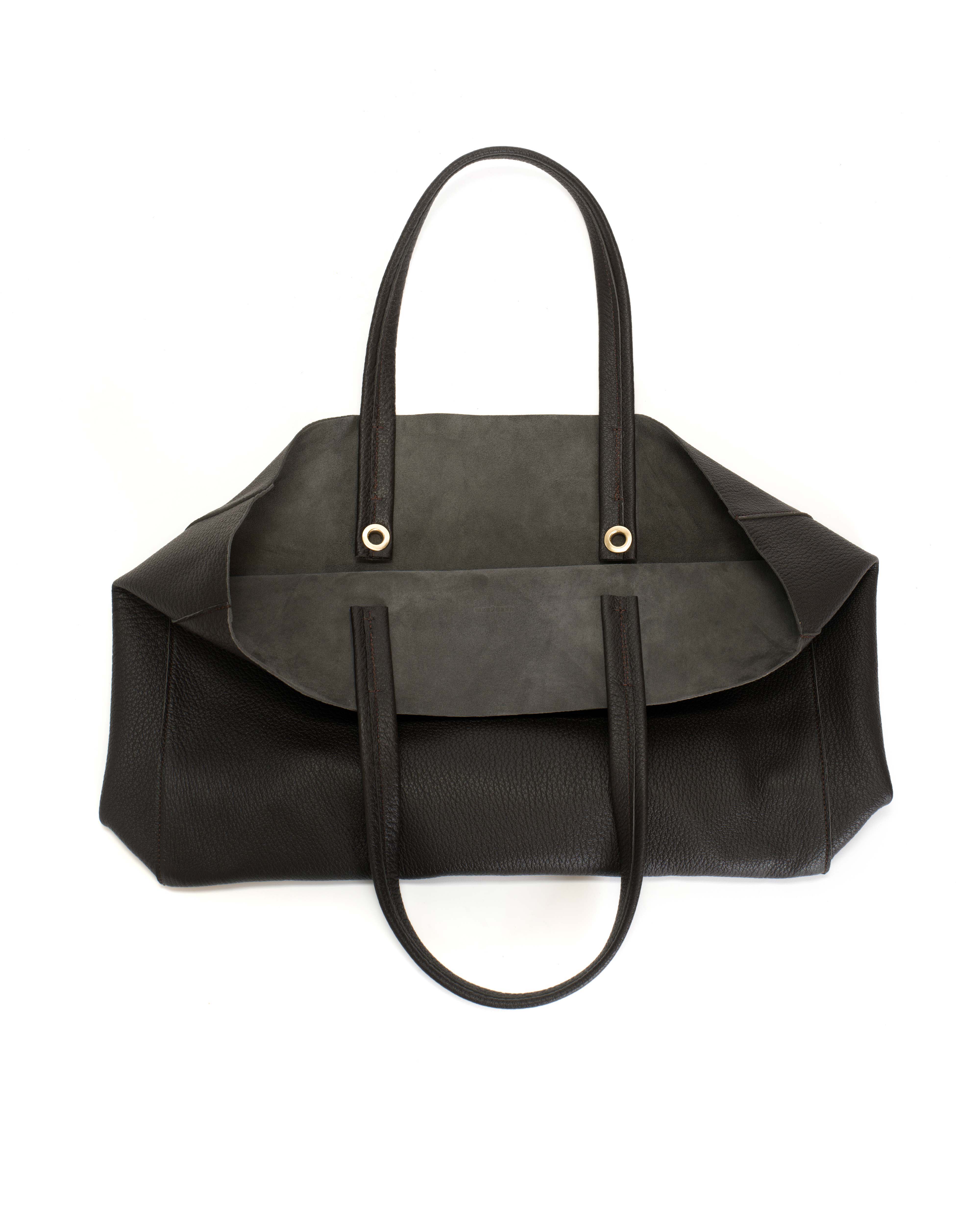 Ruba shopper Grained chevre goat Coffee brown