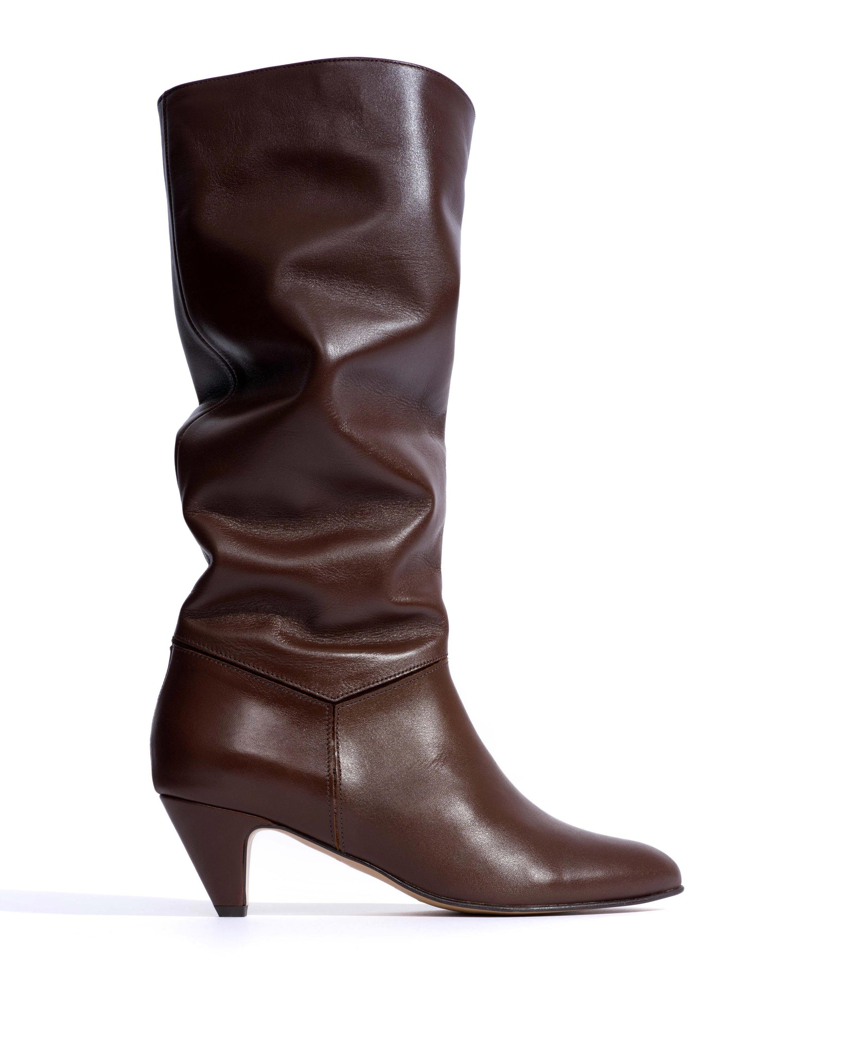 Jasmina 50 stiletto Soft calf & suede leather Chocolate - Anonymous Copenhagen High shaft boots