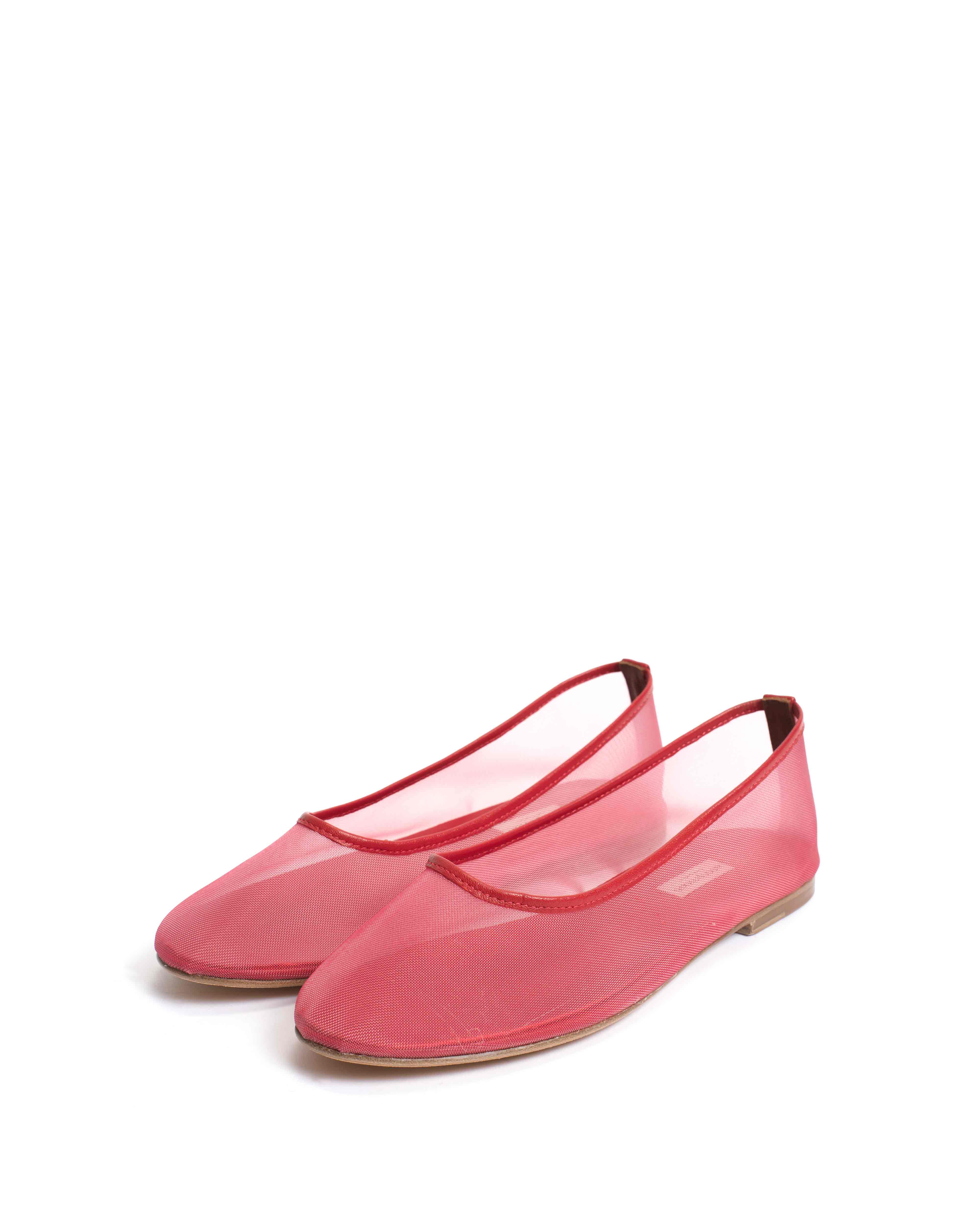 Sacha mesh Shiny lamb & mesh Ruby red