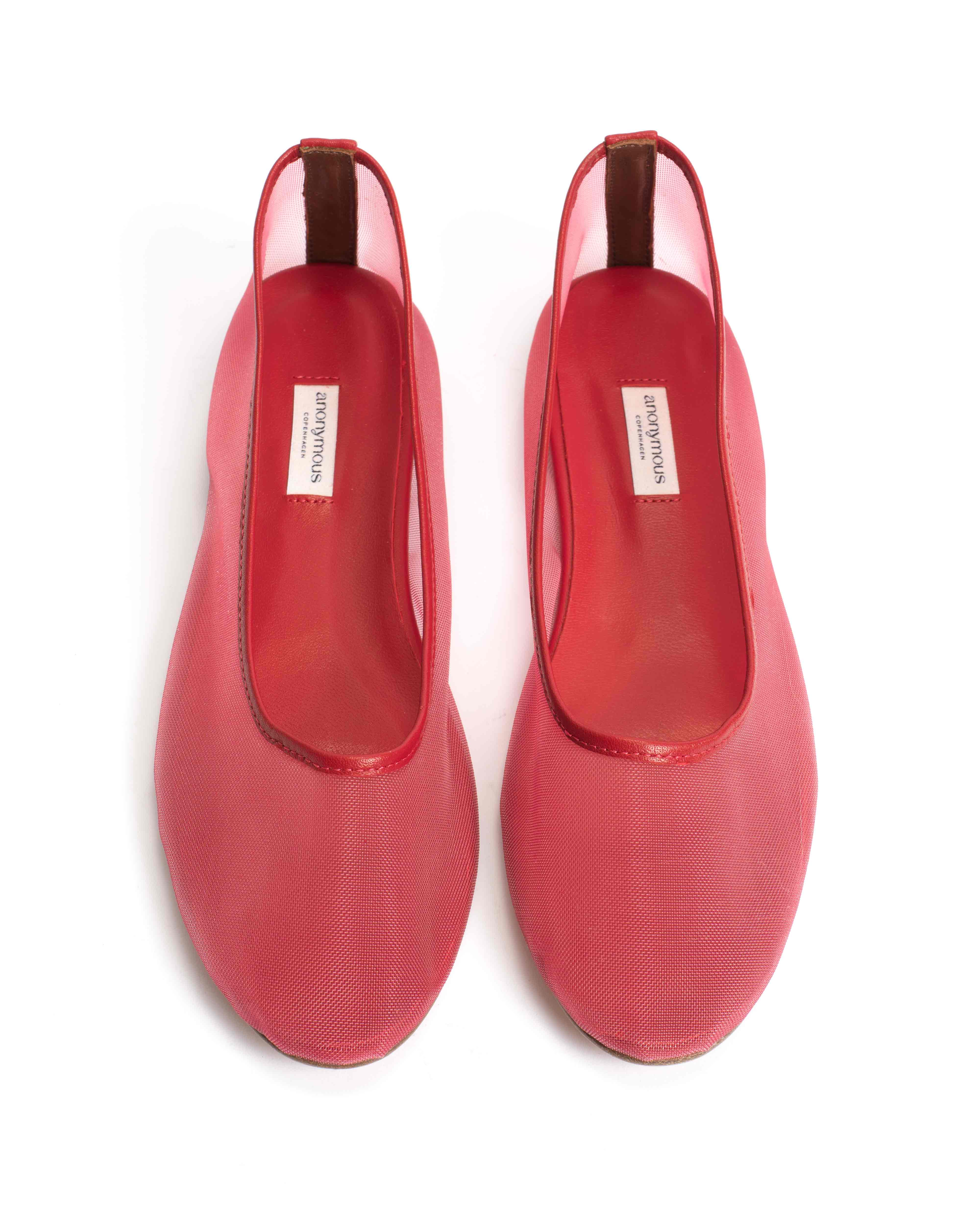 Sacha mesh Shiny lamb & mesh Ruby red