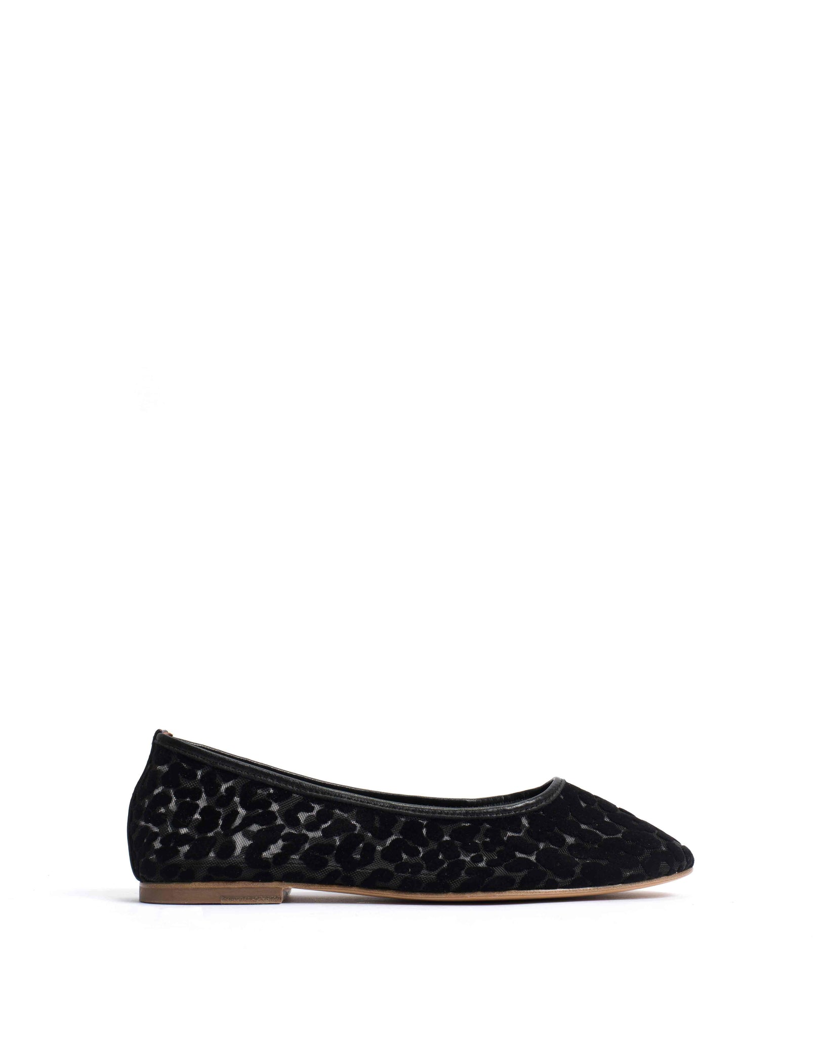 Sacha mesh Shiny lamb & mesh velvet leopard Black