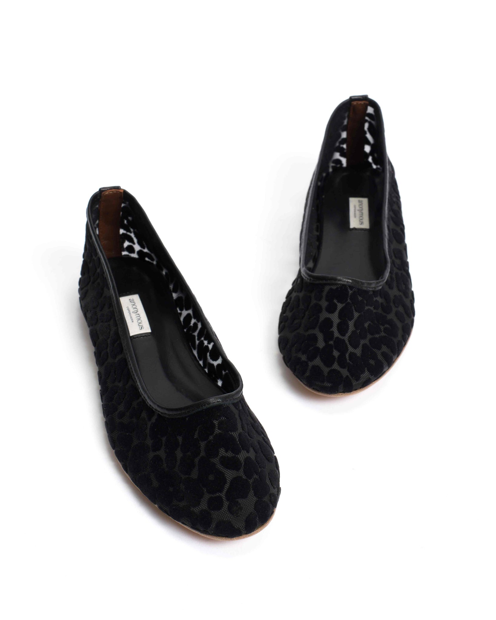 Sacha mesh Shiny lamb & mesh velvet leopard Black