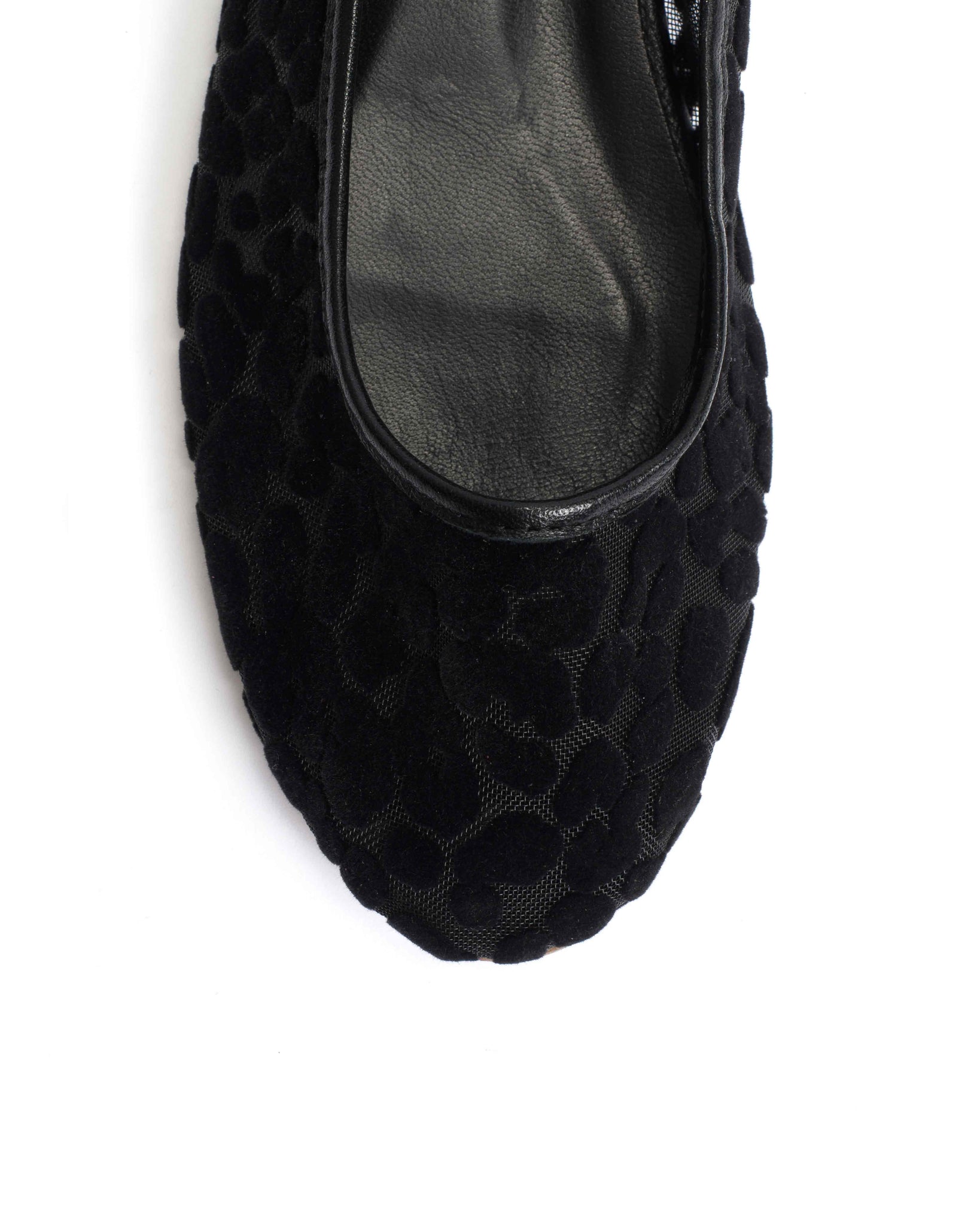 Sacha mesh Shiny lamb & mesh velvet leopard Black