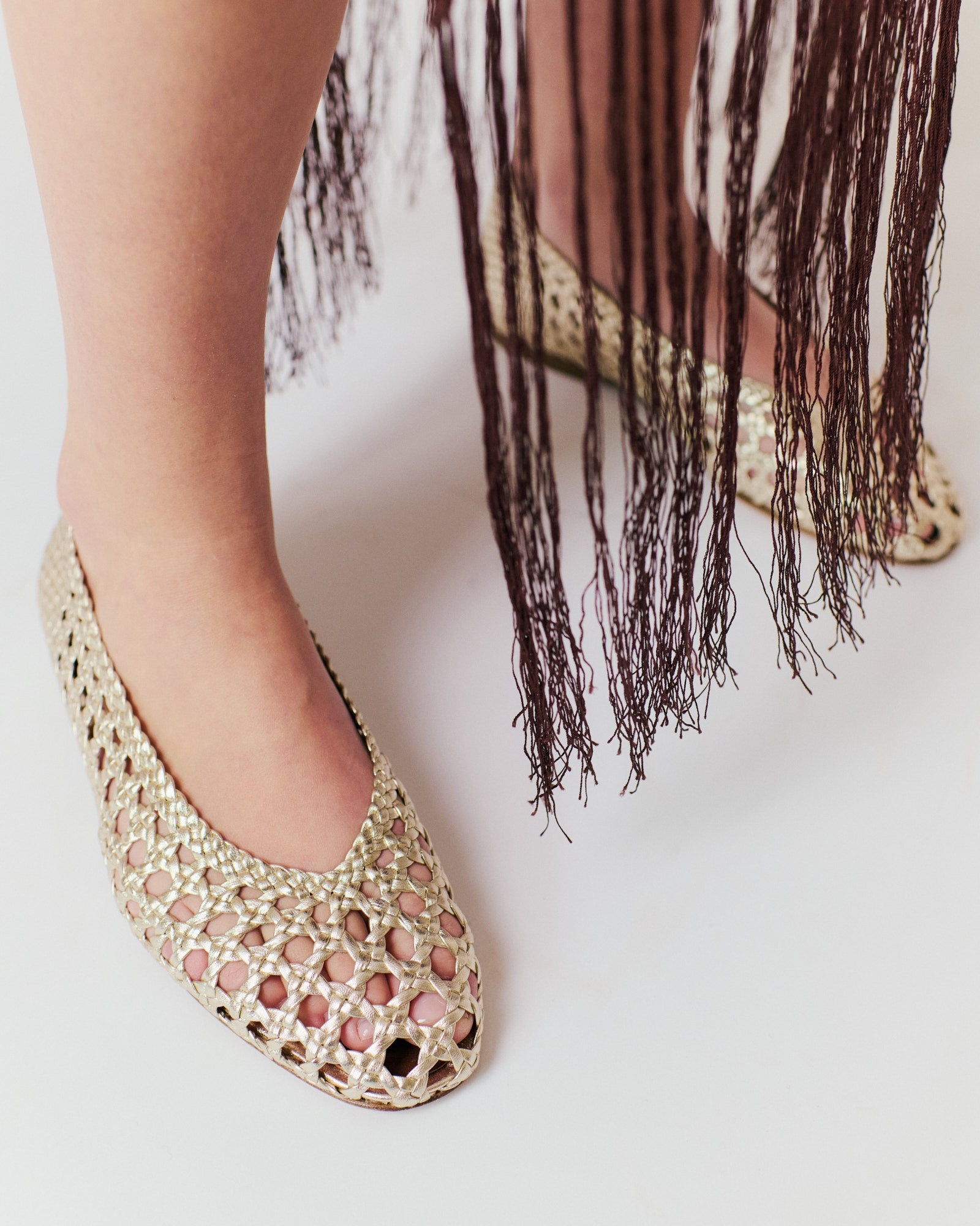Sessi 10 Hand-braided leather Champagne